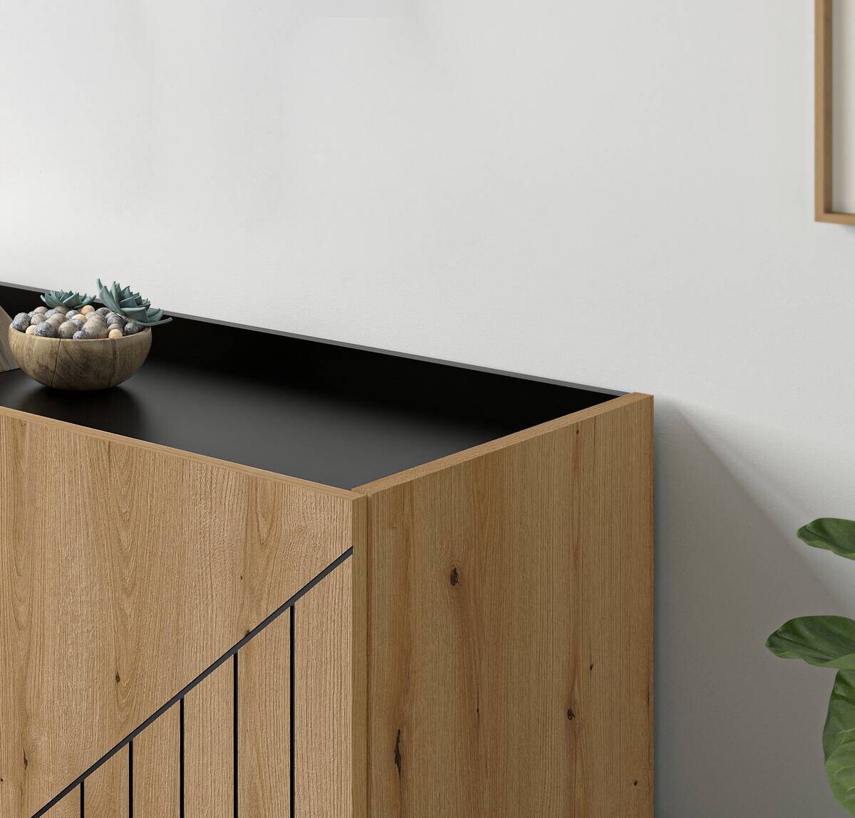 Kommode Neo Evoke Oak Nachbildung schwarz B/H/T: ca. 80x91x40 cm