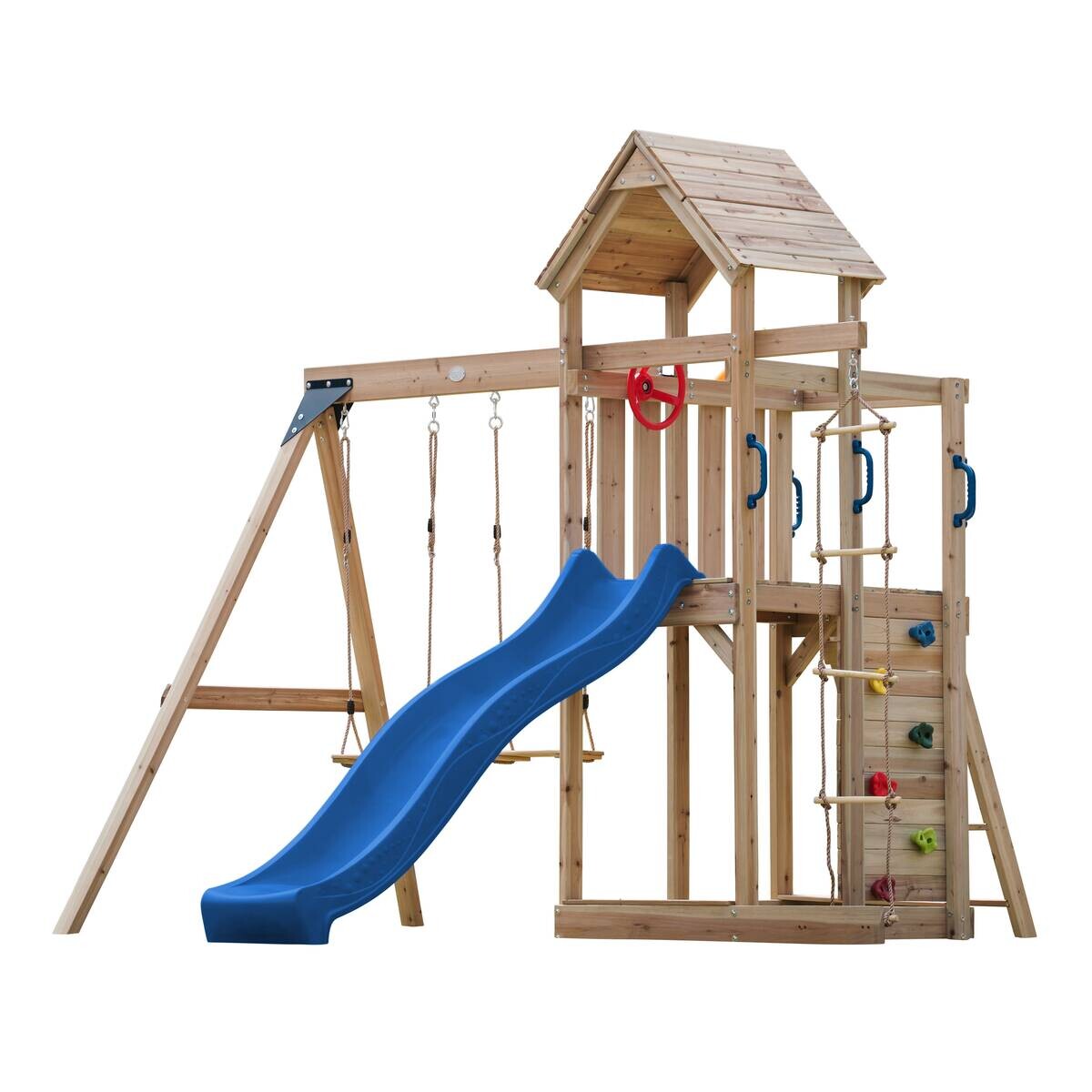 AXI Spielturm Moos blau B/H/L: ca. 342x267x375 cm
