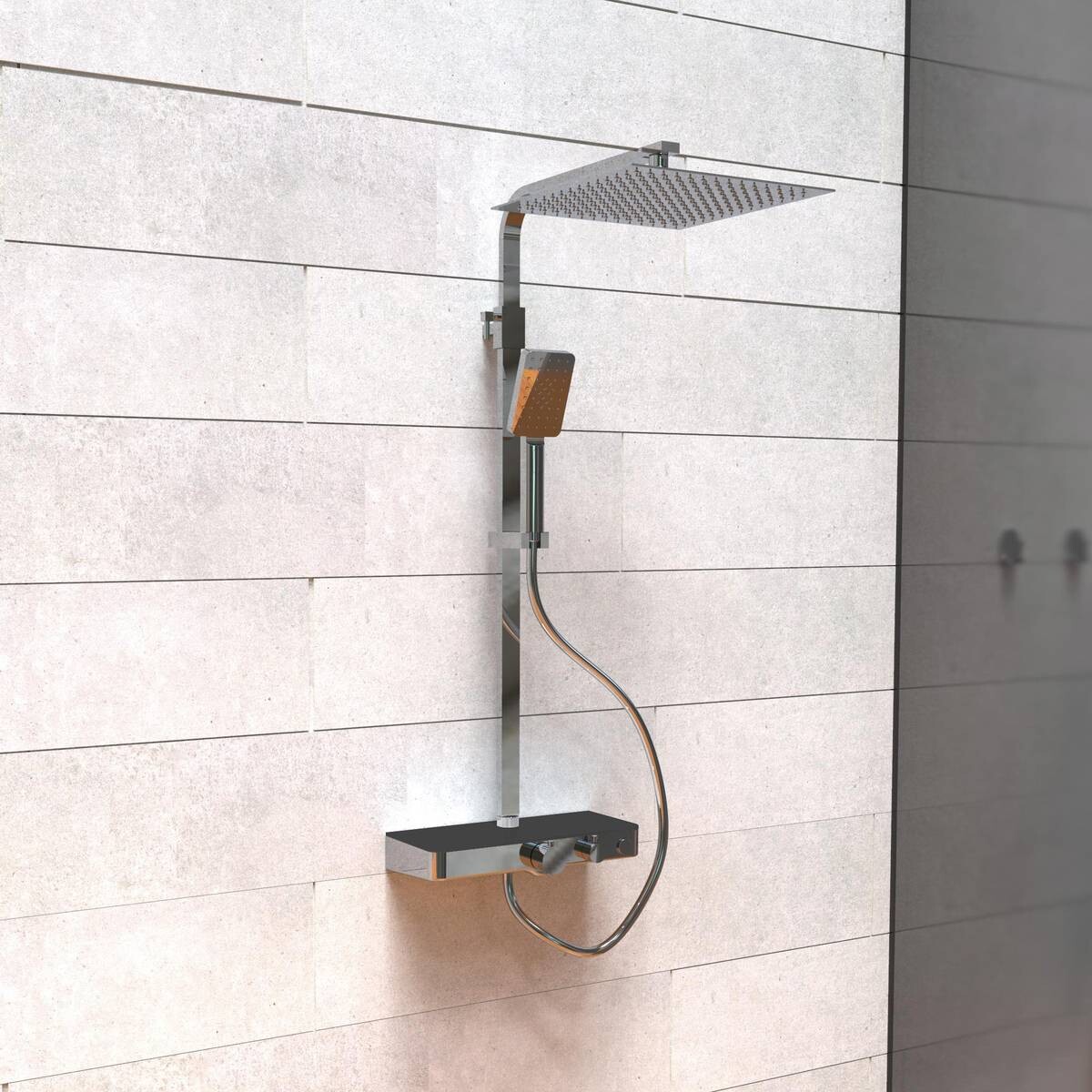 Schütte Überkopf-Brauseset mit Thermostatarmatur OCEAN Chrom B/H/T: ca. 43,8x84,8x10,8 cm