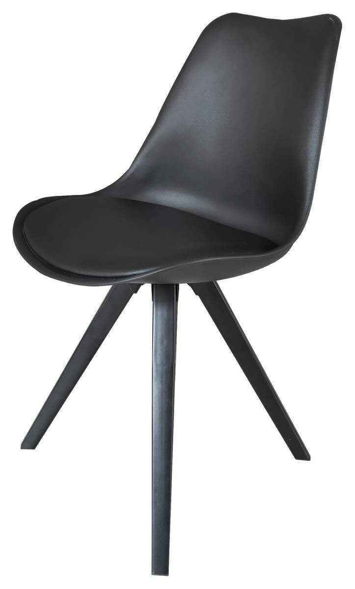 Stuhl KIRA 2er-Set schwarz schwarz schwarz Kunststoff Kunstleder Metall B/H/T: ca. 48x86x55,5 cm