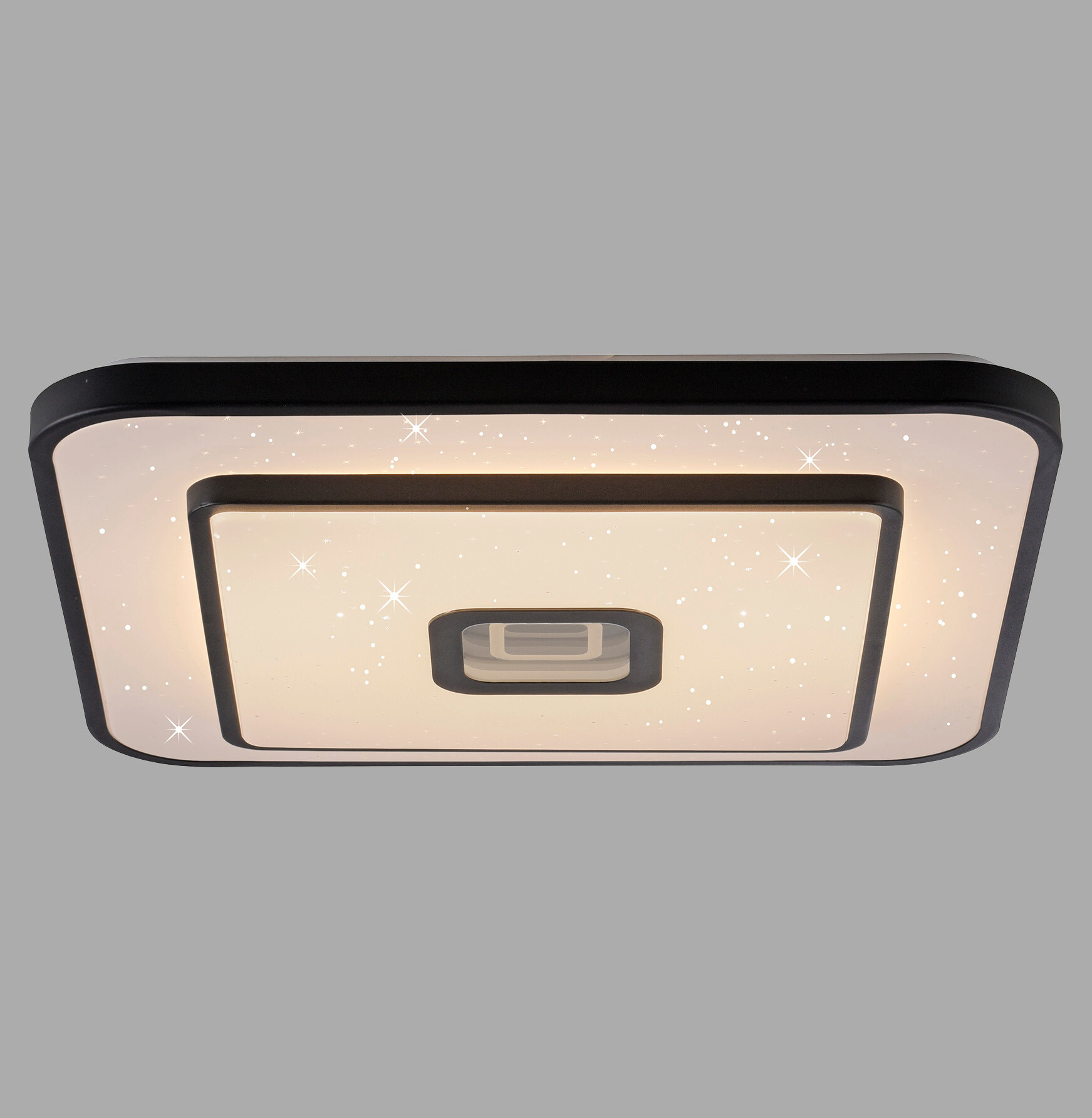 Just Light LED-Deckenleuchte Turanus schwarz B/H/L: ca. 48x7,5x48 cm