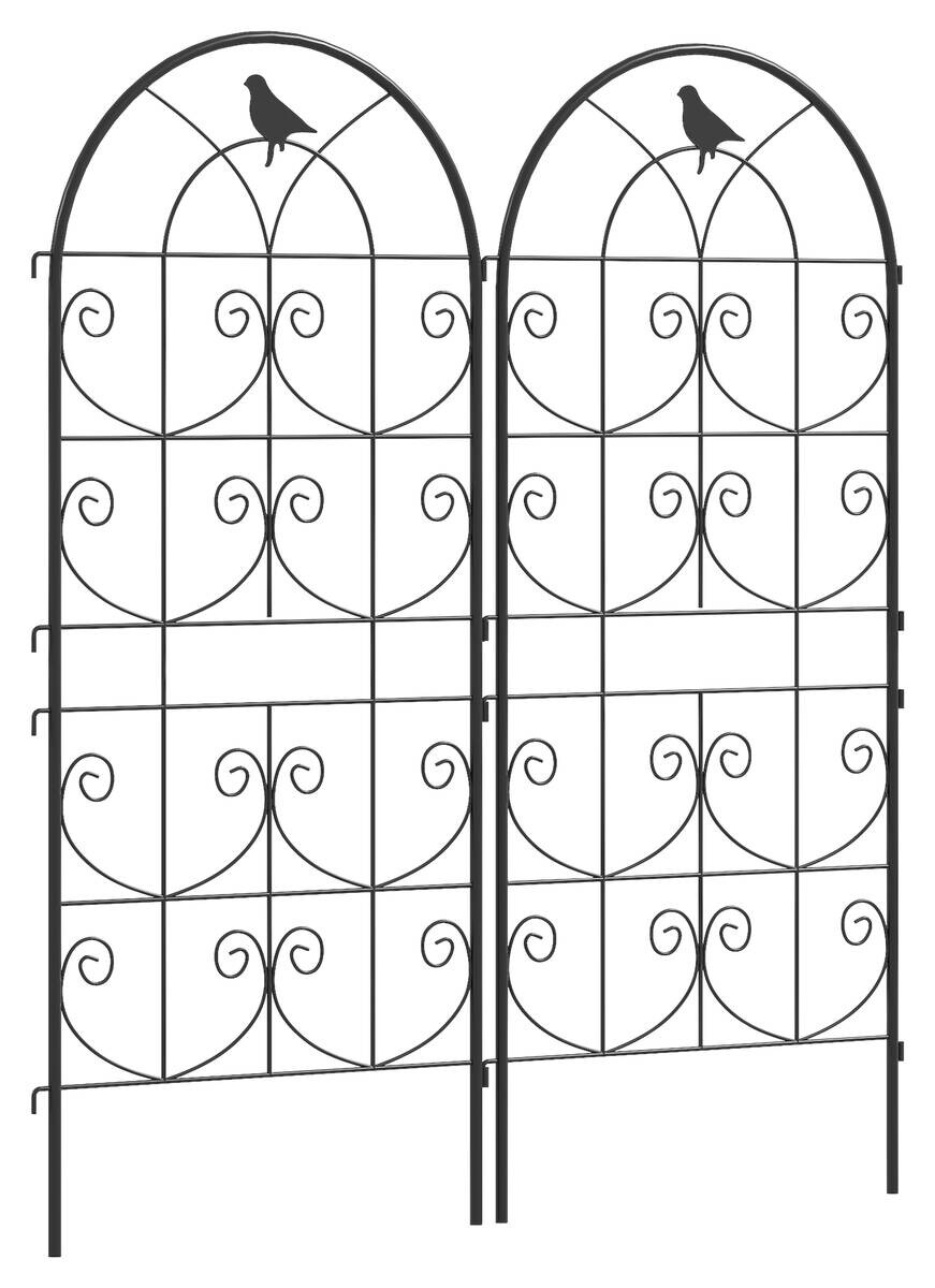 Outsunny Rankgitter 2er Set schwarz B/H/L: ca. 1,3x120x50 cm