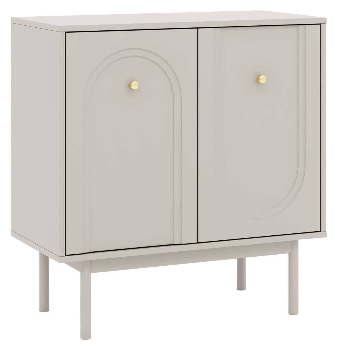 Kommode MAZOMA Eiche Kaschmirgrau Nachbildung gold Optik B/H/T: ca. 79x82x39 cm