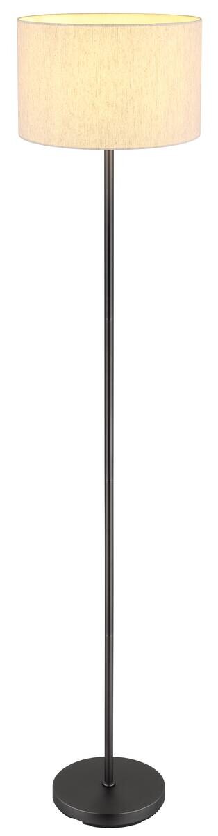 GLOBO Stehleuchte creme schwarz Metall Leinen H/D: ca. 160x35 cm E27 1 Brennstellen