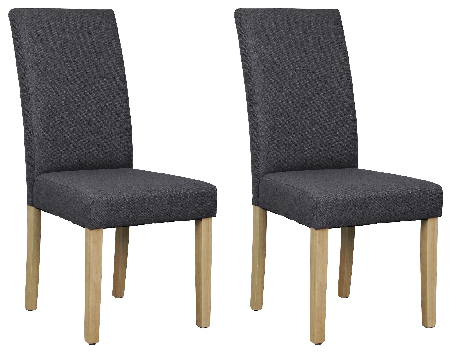 Stuhl ELIAS, 2er-Set dunkelgrau natur Stoff B/H/T: ca. 47x99,5x60 cm