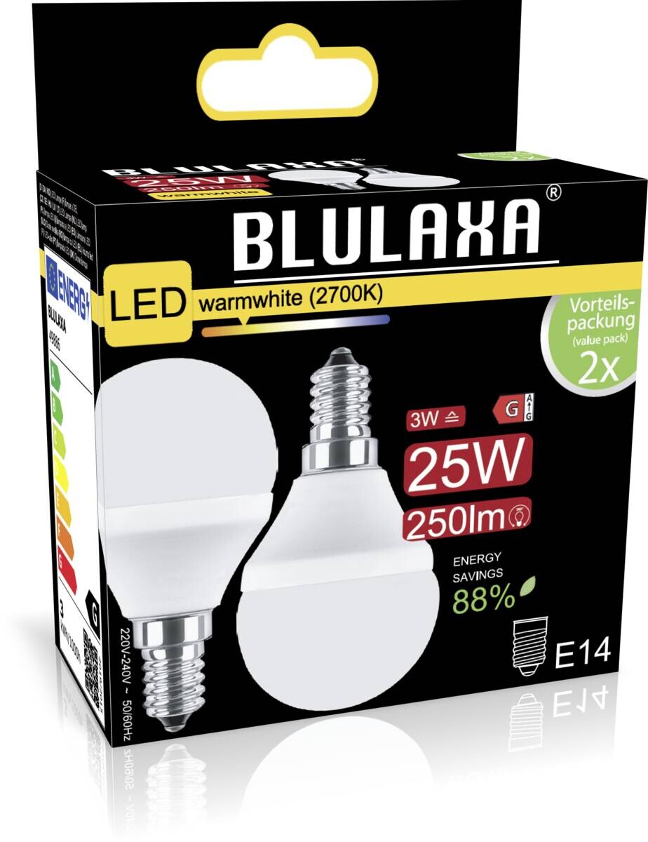 Blulaxa LED Tropfenlampe 2er Pack E14