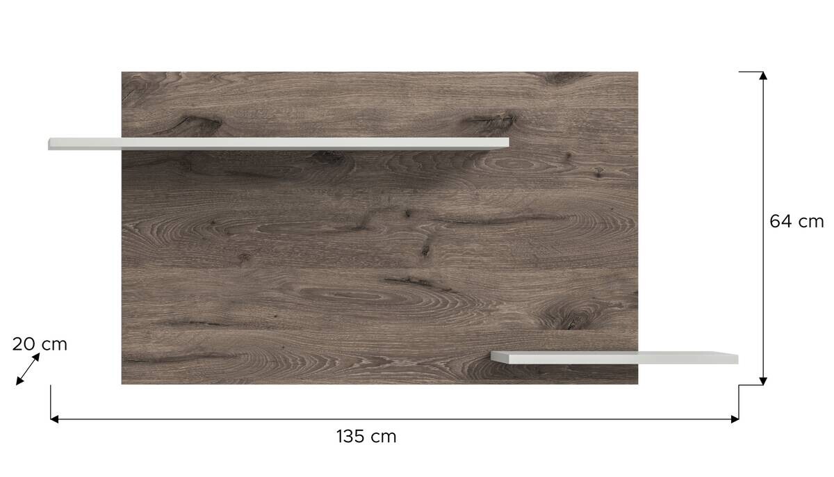 Wandboard Falcona Nox Oak Nachbildung hellgrau B/H/T: ca. 64x135x22 cm