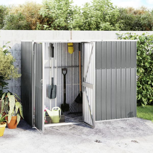 vidaXL Geräteschuppen grau B/H/T: ca. 225x161x89 cm