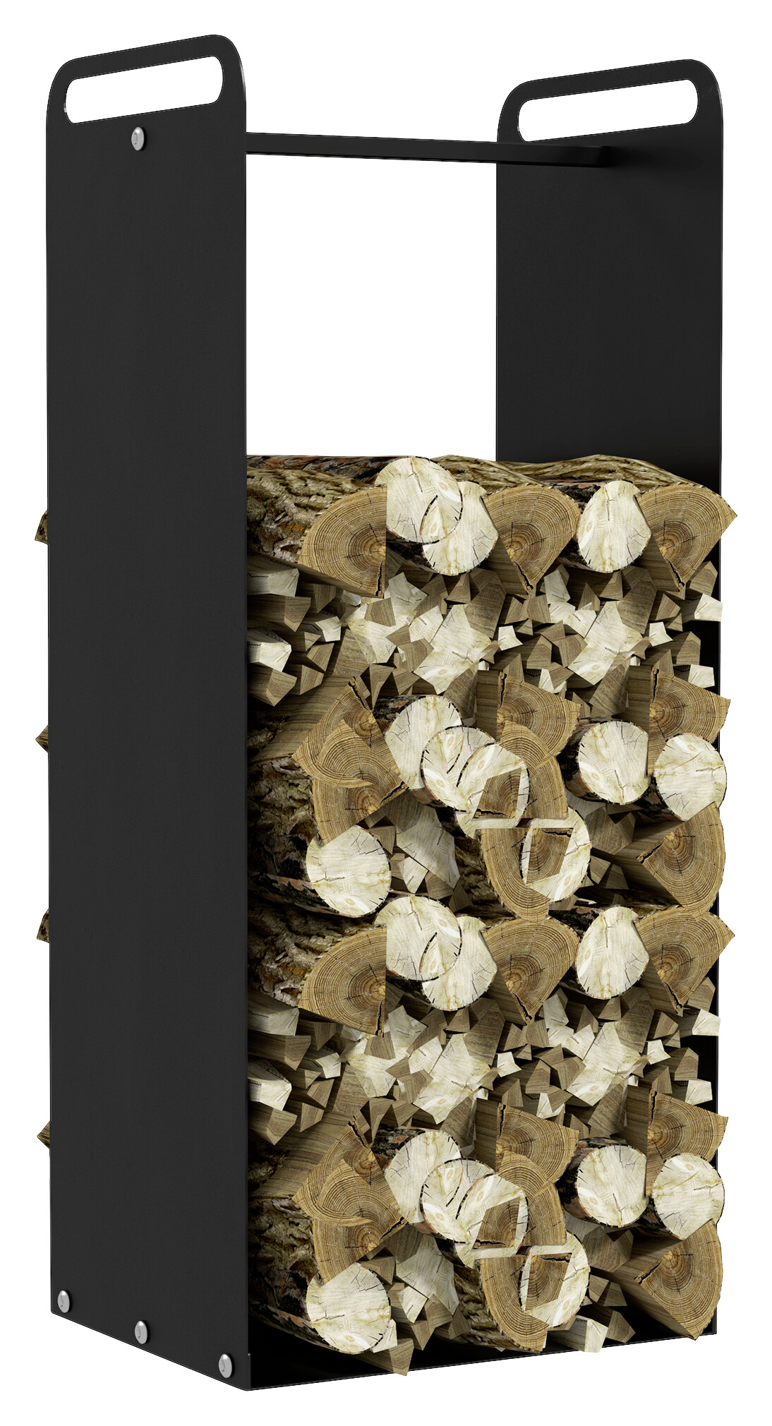 Outsunny Kaminholzregal schwarz B/H/L: ca. 30x90x37 cm