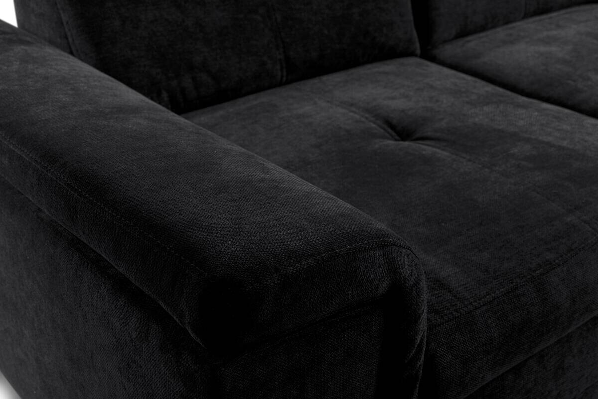 Ecksofa mit Bettfunktion und Bettkasten schwarz Microfaser B/H/T: ca. 270x104x170 cm