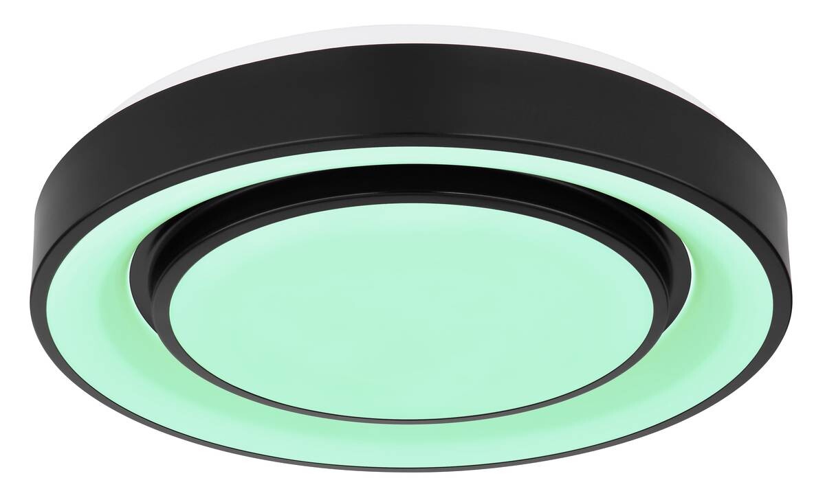 GLOBO Deckenleuchte Sully schwarz Opal Metall Kunststoff H/D: ca. 7,5x38 cm