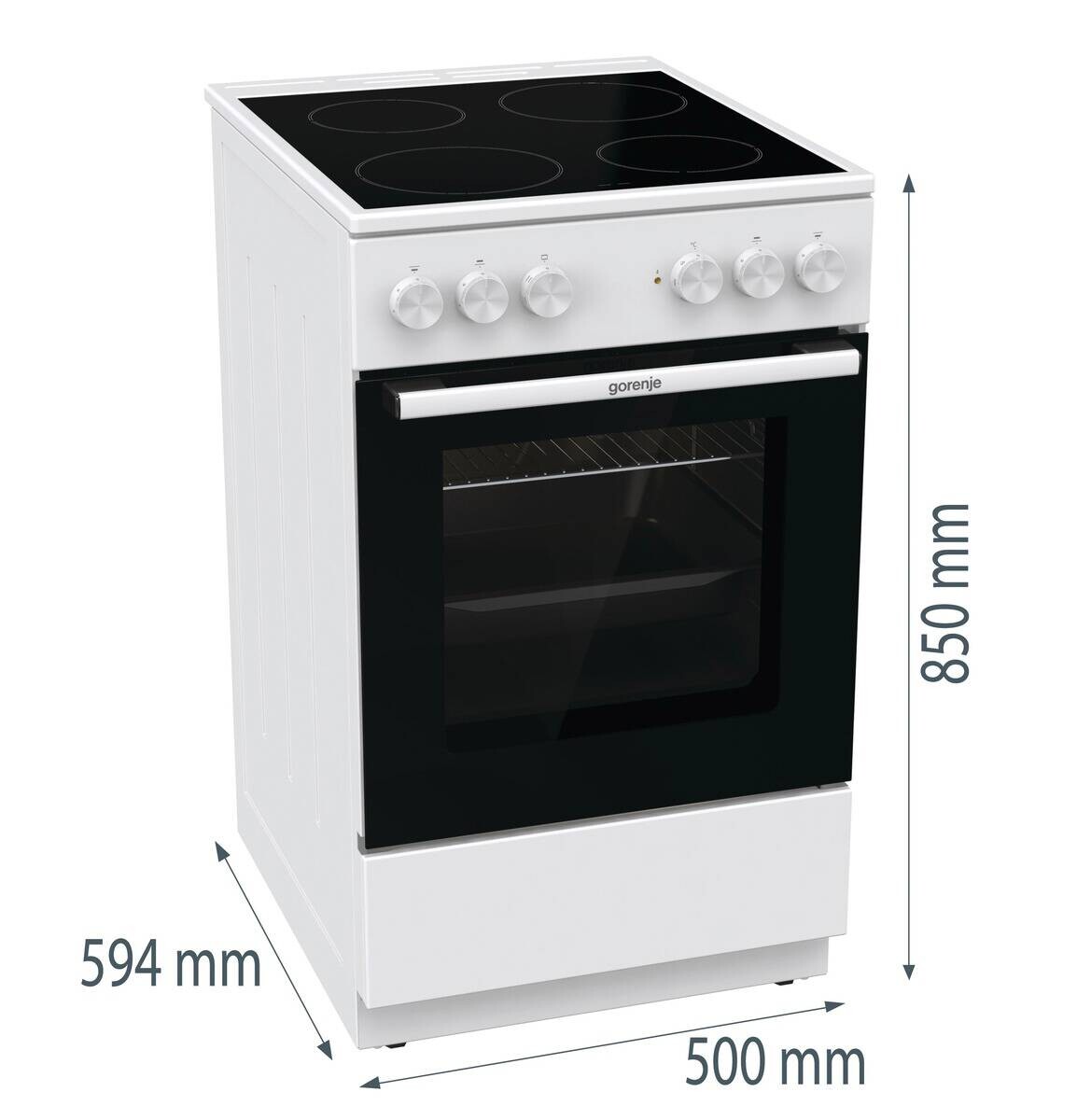 Gorenje Stand-Elektroherd GEC5A22WG weiß B/H/T: ca. 50x85x60 cm