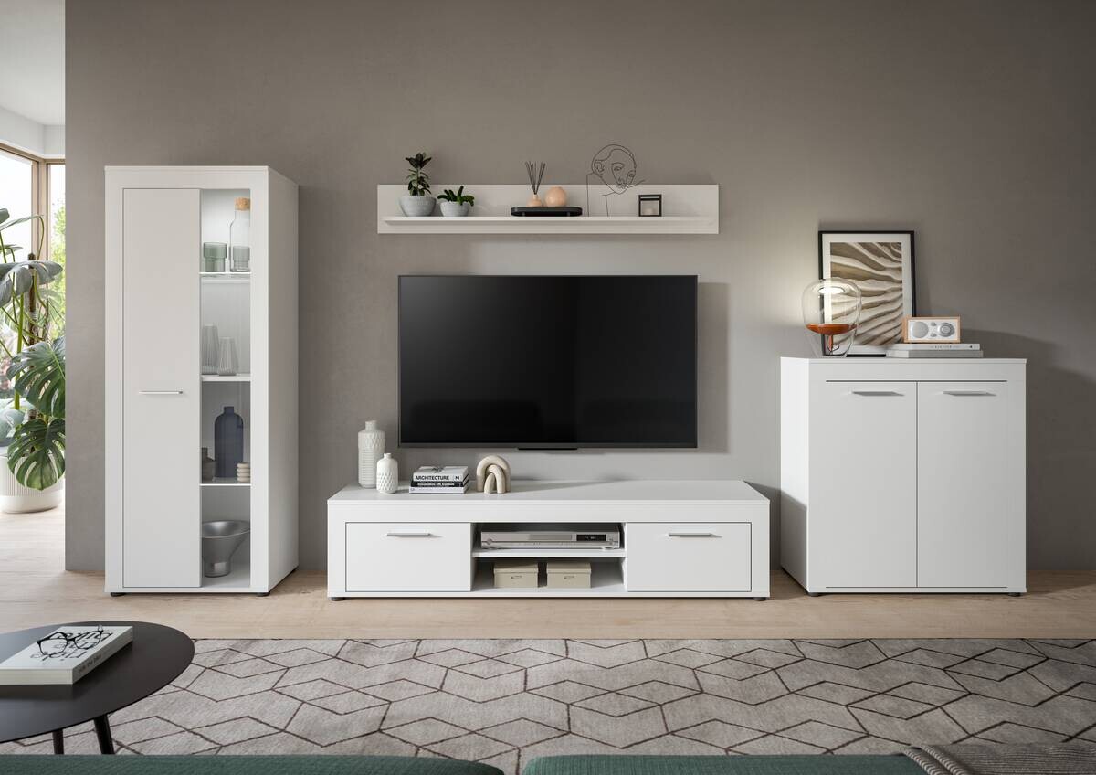 Wohnwand Jam weiß B/H/T: ca. 330x159x35 cm