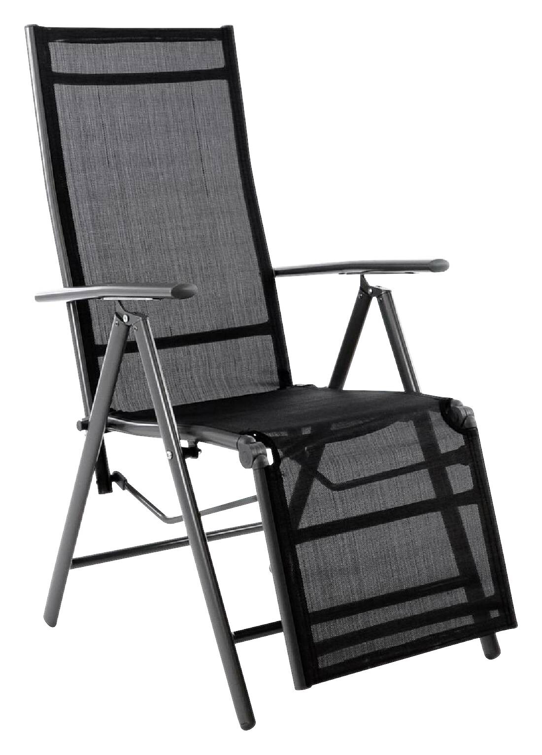 VCM Klappsessel schwarz Textilene B/H/T: ca. 55x112x60 cm