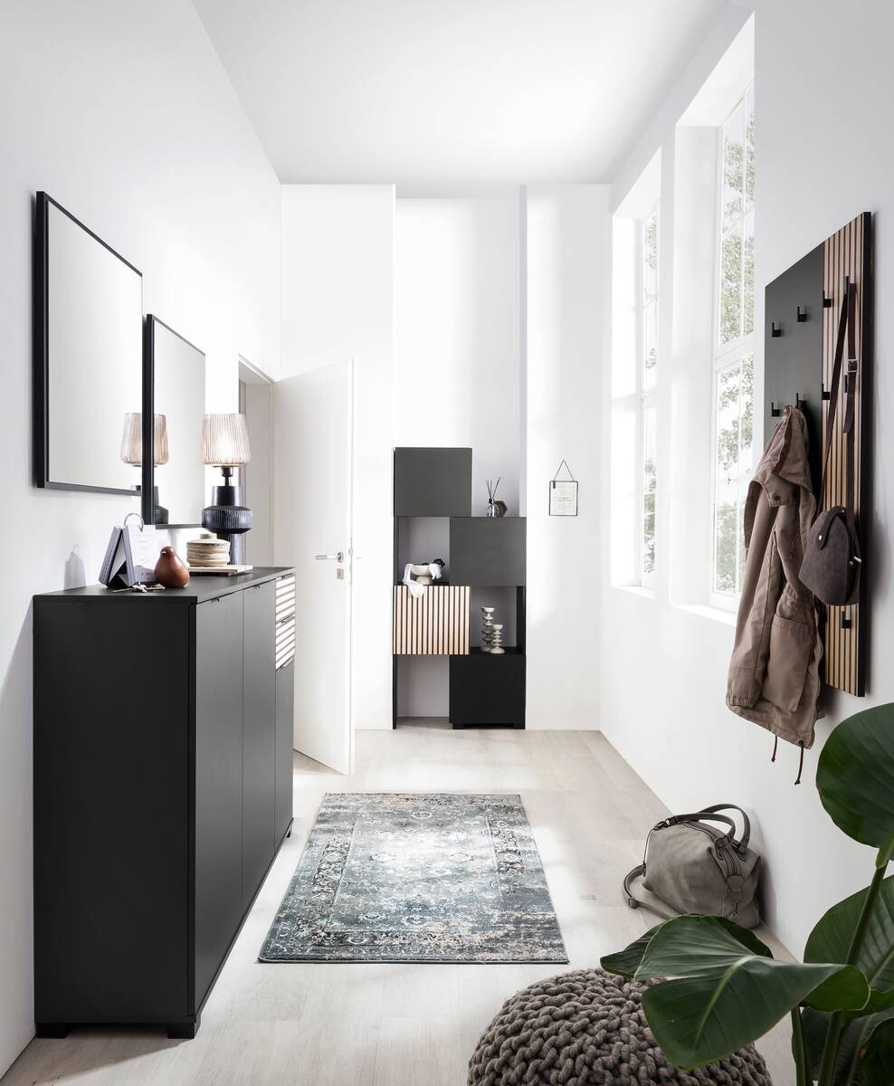 Schuhschrank Alexa schwarz matt B/H/T: ca. 141,9x105,5x35 cm