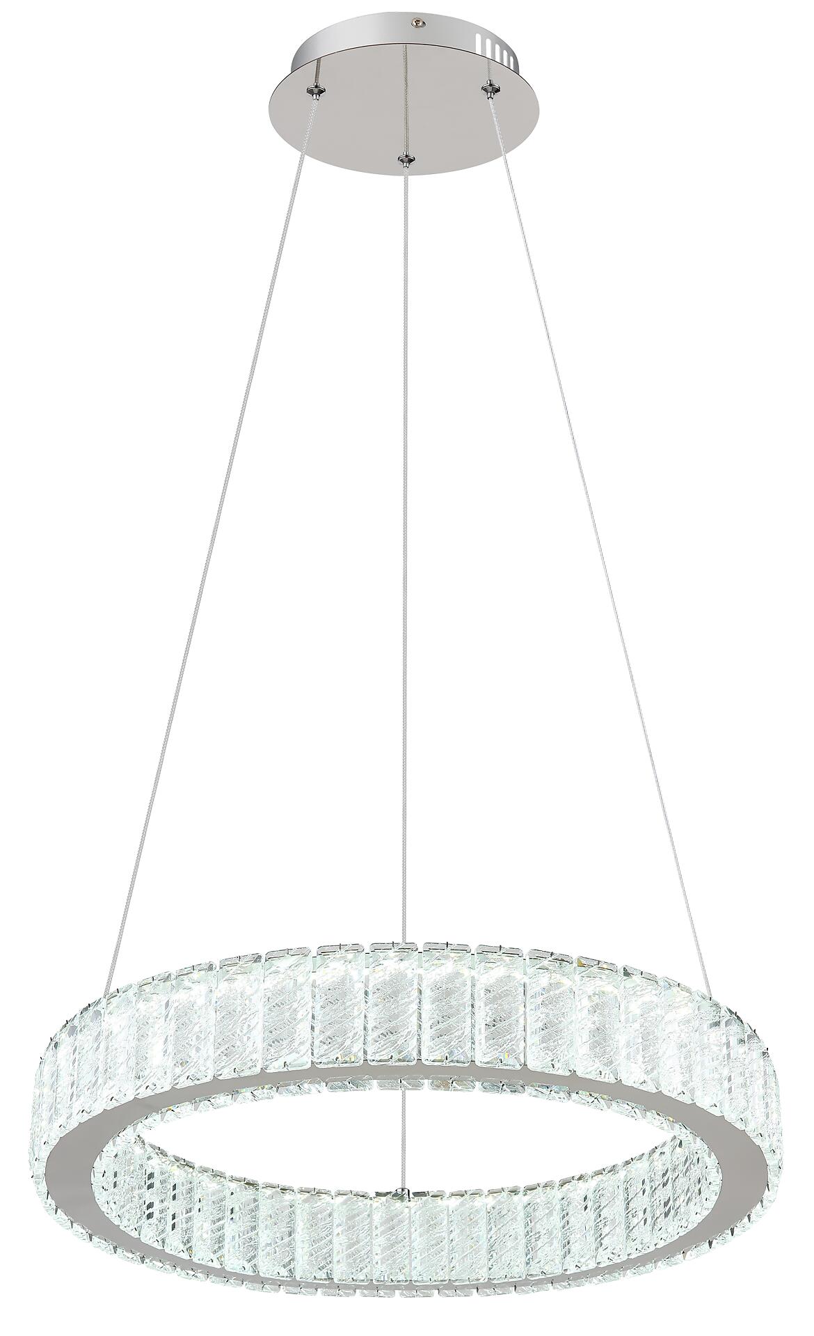 GLOBO Pendelleuchte Chrom Metall Acryl Chrom H/D: ca. 120x50 cm 1.0 Brennstellen