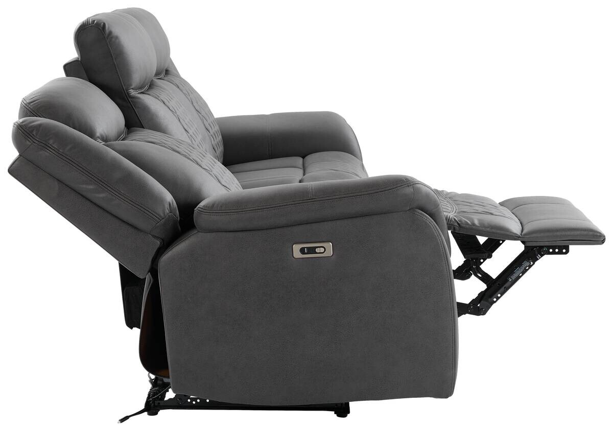 Sofa Pedro grau Microfaser B/H/T: ca. 220x108x94 cm