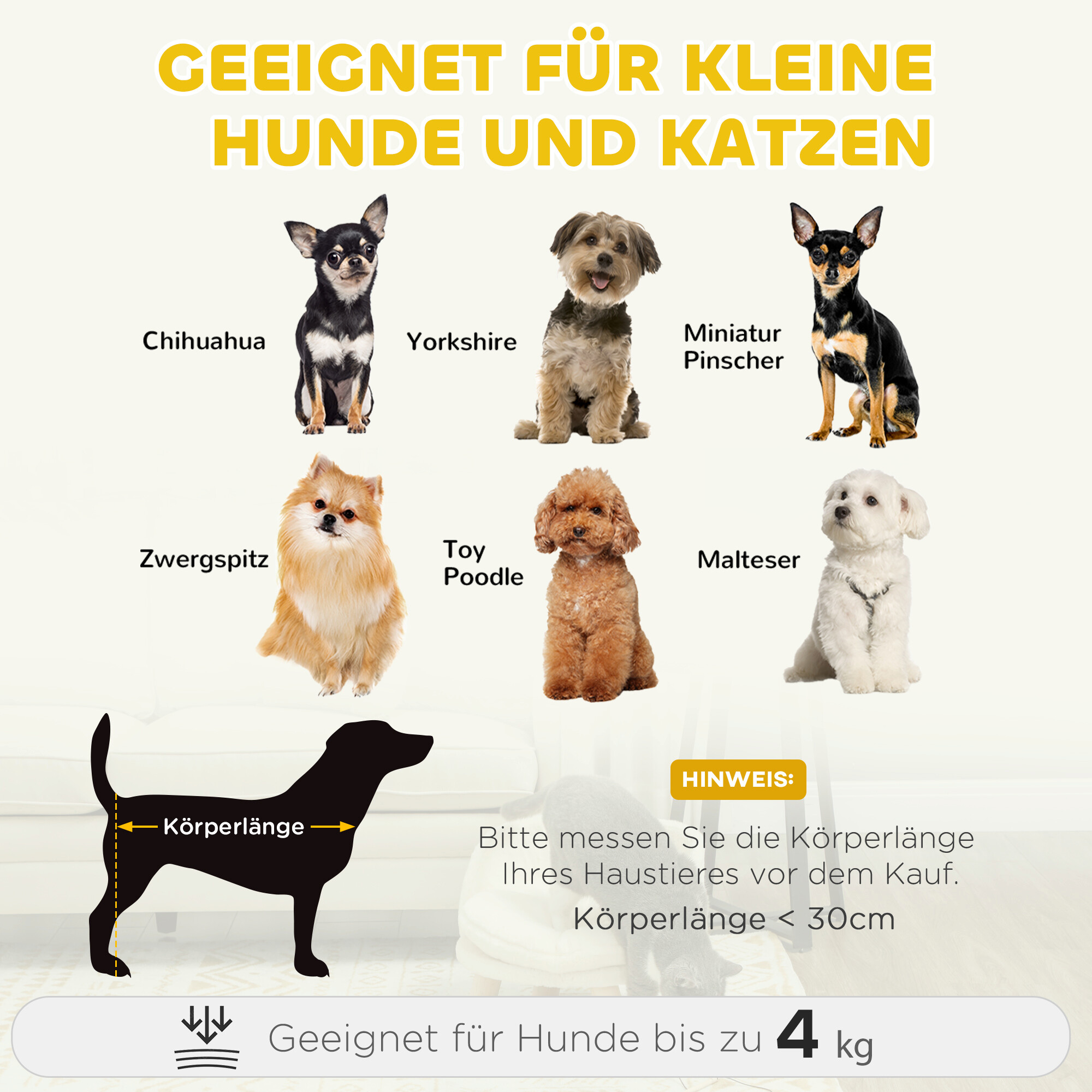 PawHut Haustierbett cremeweiß Plüsch B/H/L: ca. 40,5x33x40,5 cm