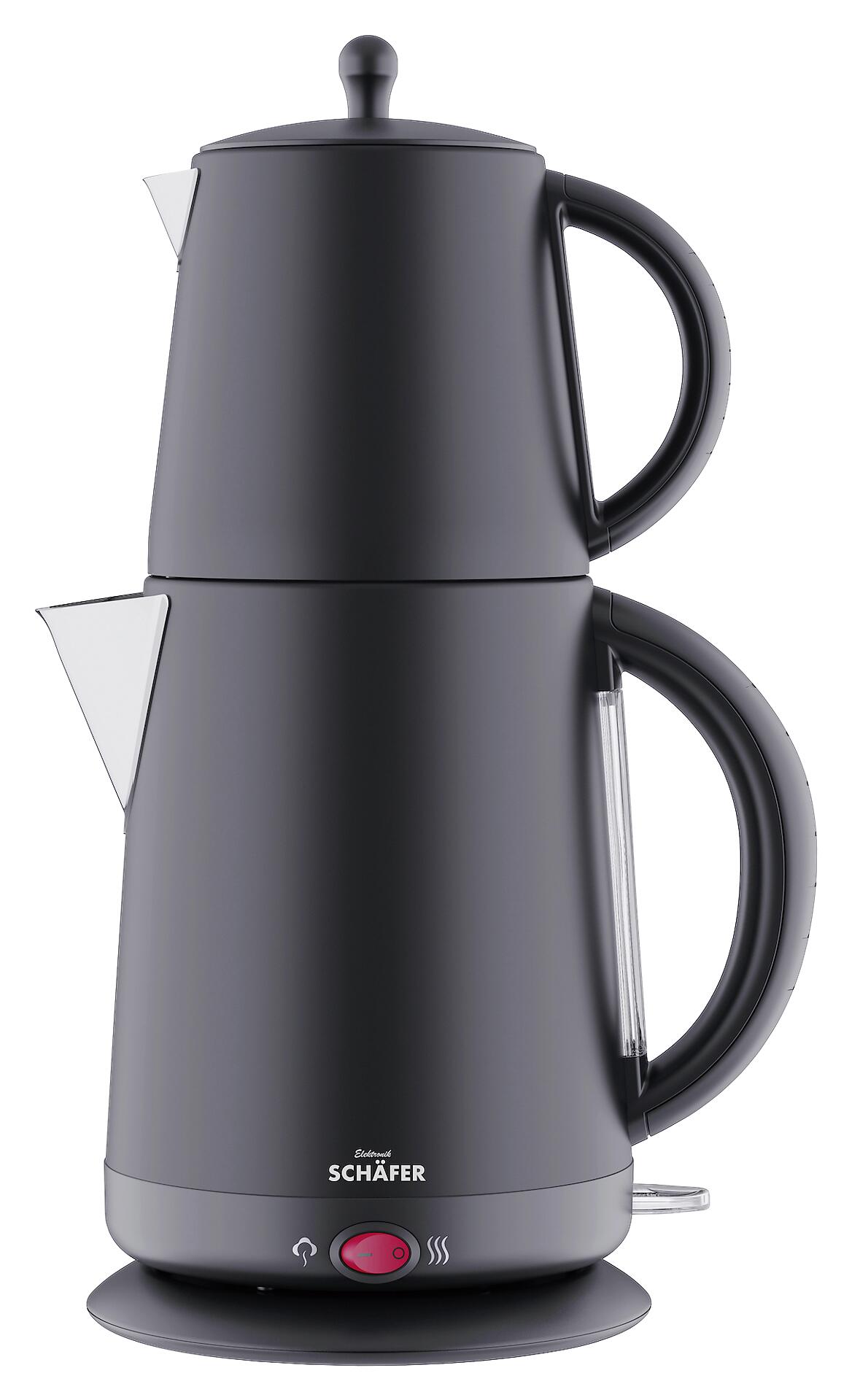 SCHÄFER Teekocher 74238 schwarz Edelstahl B/H/T: ca. 17x38x23 cm ca. 1,7 l