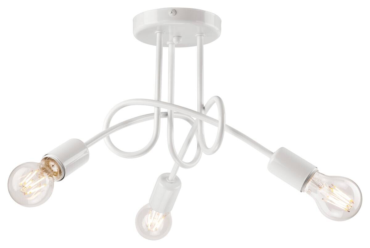 Lamkur Deckenleuchte Camilla weiß Stahl H/L: ca. 30x36 cm E27 3 Brennstellen