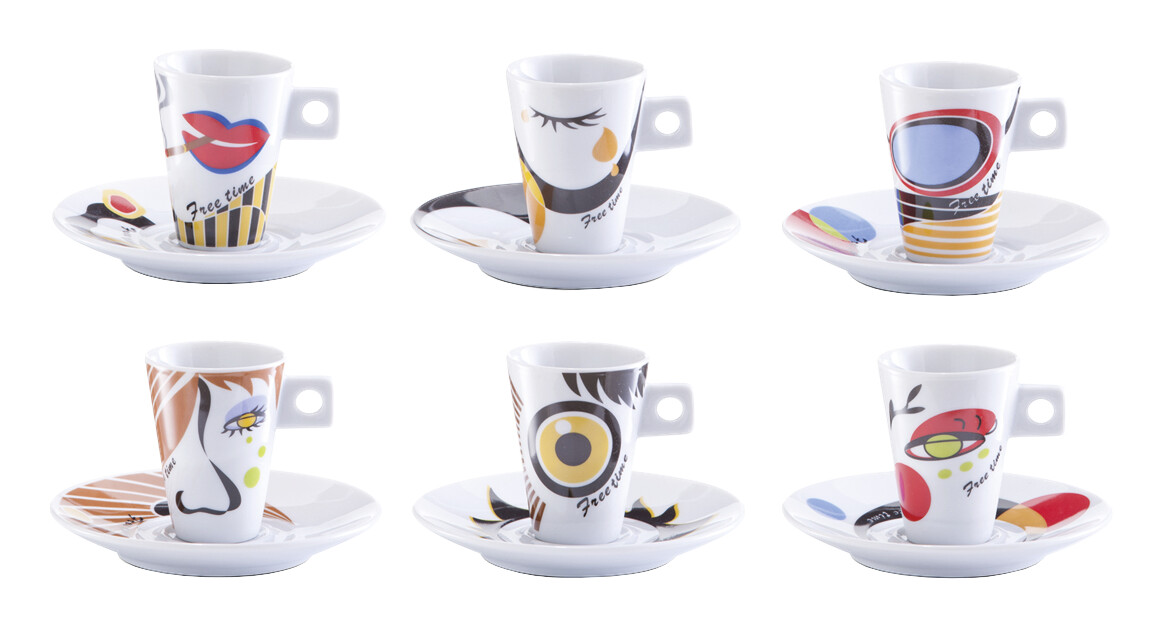 Zeller Espresso-Set Faces