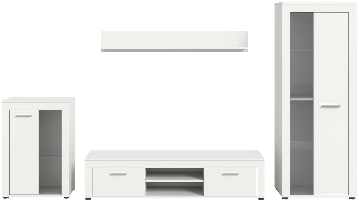 Wohnwand Jam weiß B/H/T: ca. 169x310x35 cm