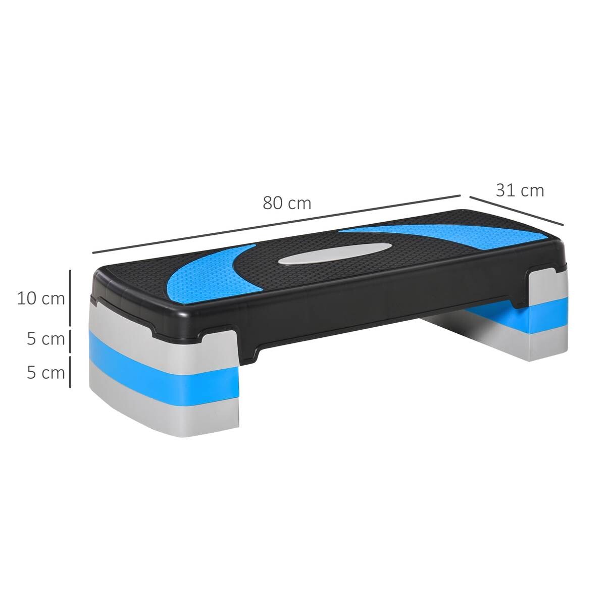 HOMCOM Steppbrett schwarz Kunststoff B/H/L: ca. 31x20x80 cm