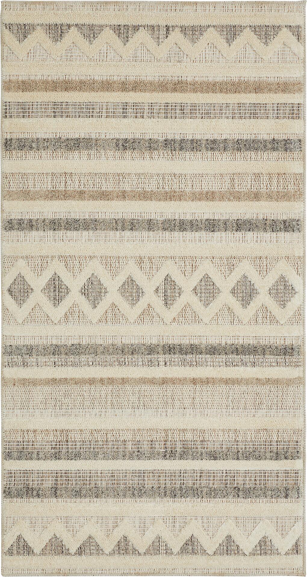 Webteppich Crosby Cremegrau B/L: ca. 80x150 cm Webteppich Crosby Cremegrau B/L: ca. 80x150 cm