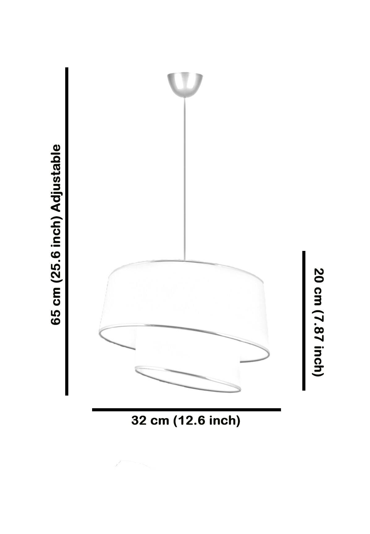 Opviq Pendelleuchte Barette gold creme Stoff Metall B/H/L: ca. 32x65x32 cm E27 1 Brennstellen