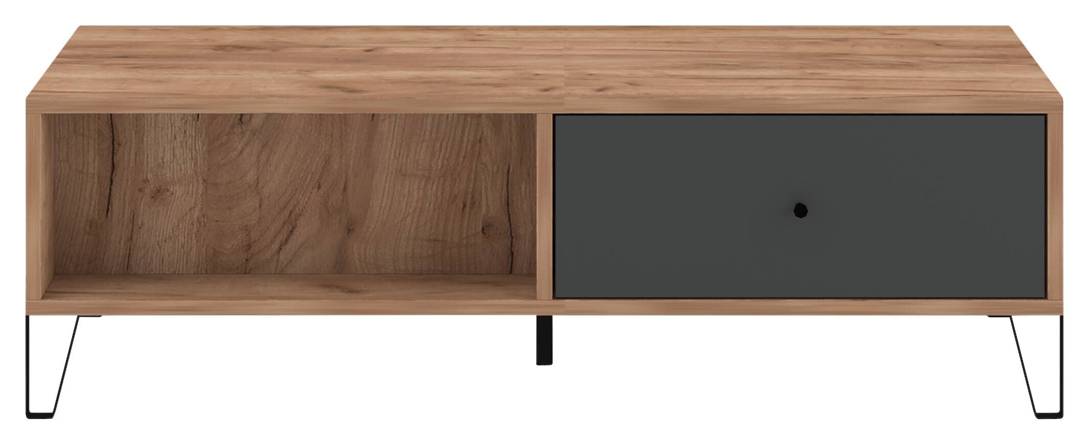 WIPMEB Couchtisch BILBAO Eiche Tabak anthrazit B/H/T: ca. 120x37x60 cm