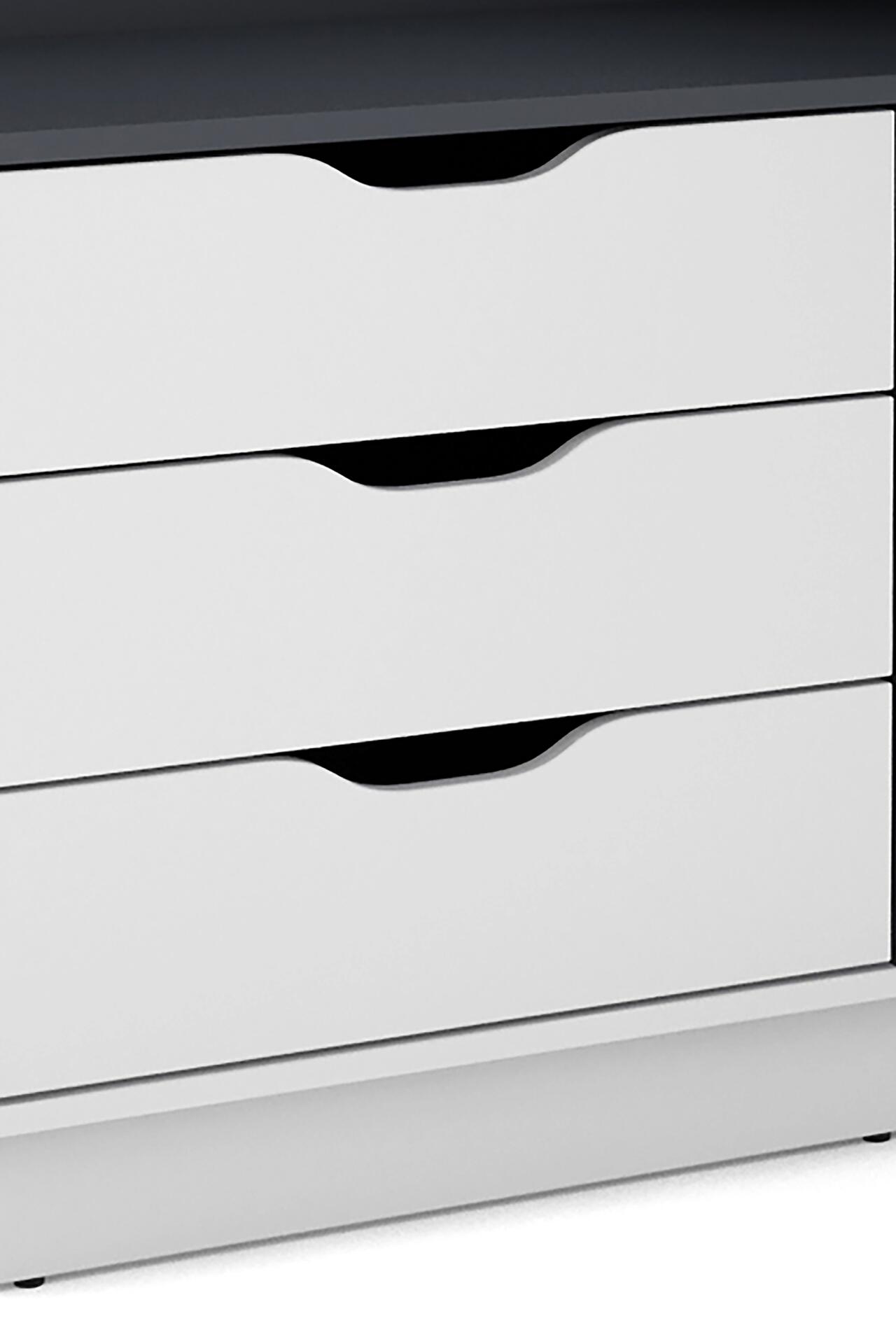 Winkelschreibtisch BELFAST weiß anthrazit B/H/T: ca. 129x83,5x105 cm