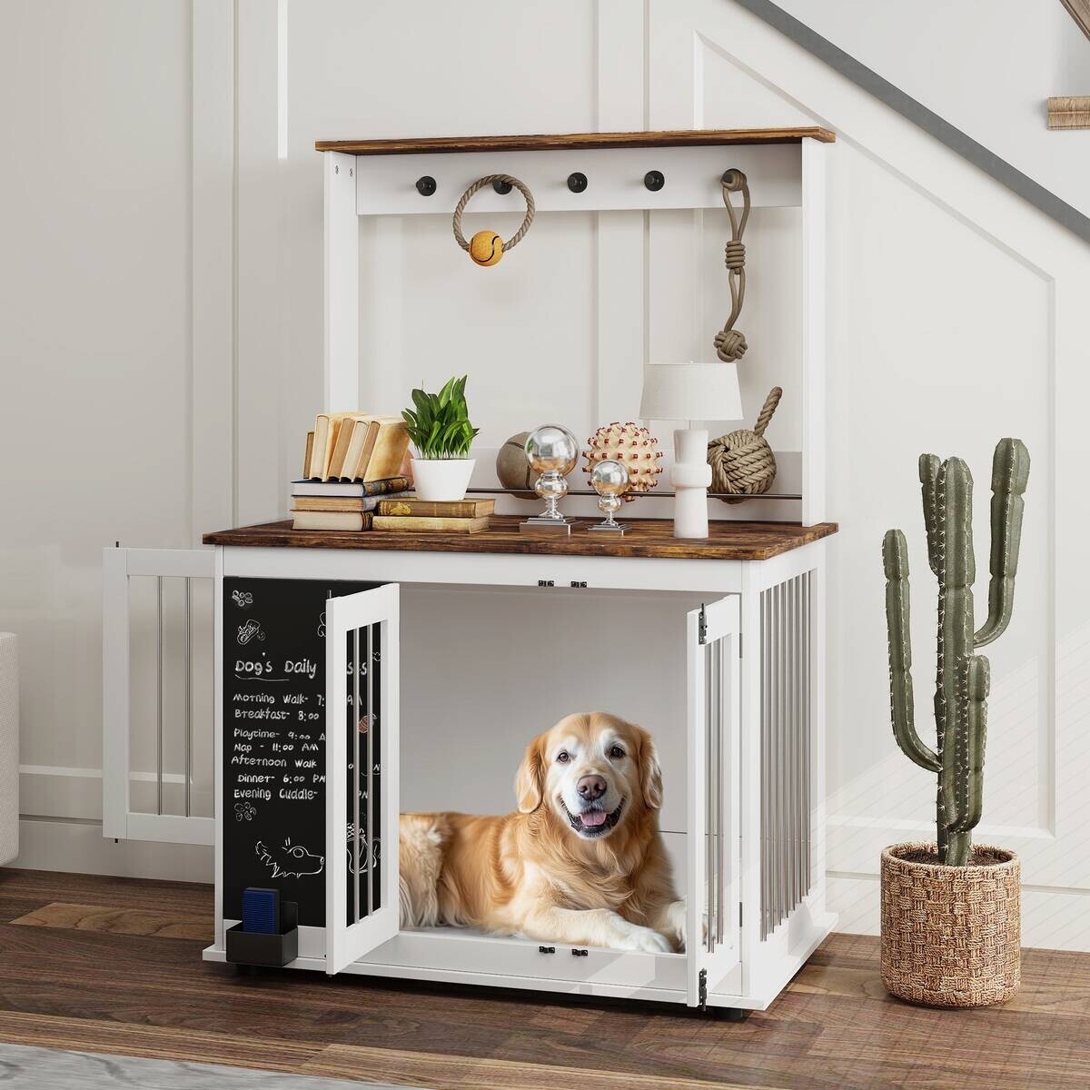 PawHut Hundekäfig weiß Stahl B/H/L: ca. 65x150x98 cm