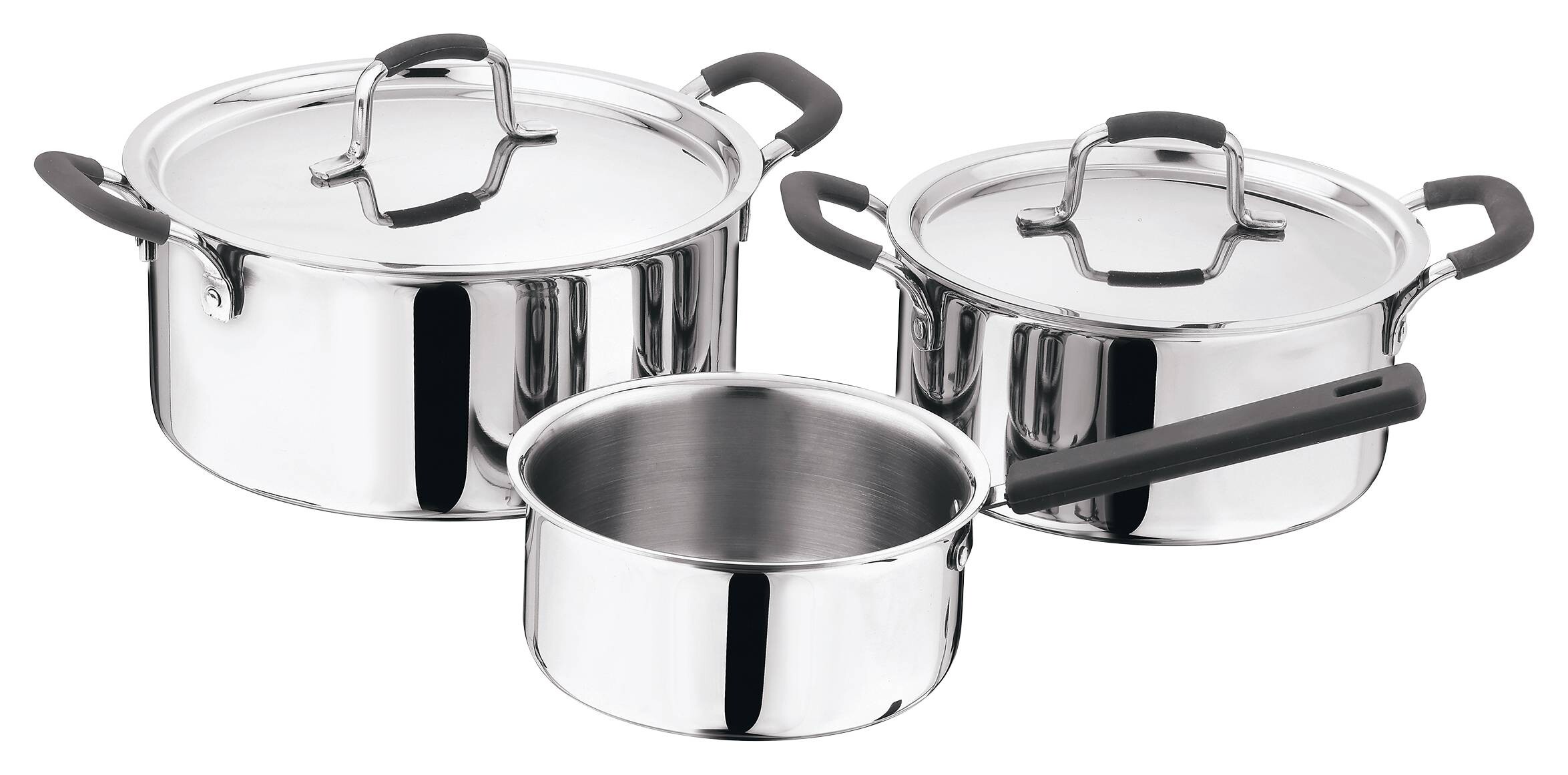 MASTERPRO Topfset FOODIES COLLECTION silber Edelstahl 5 tlg.