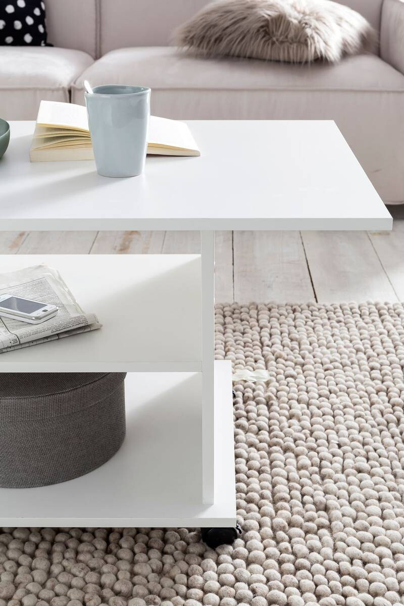 Wohnling Couchtisch weiß B/H/T: ca. 95x51x54 cm