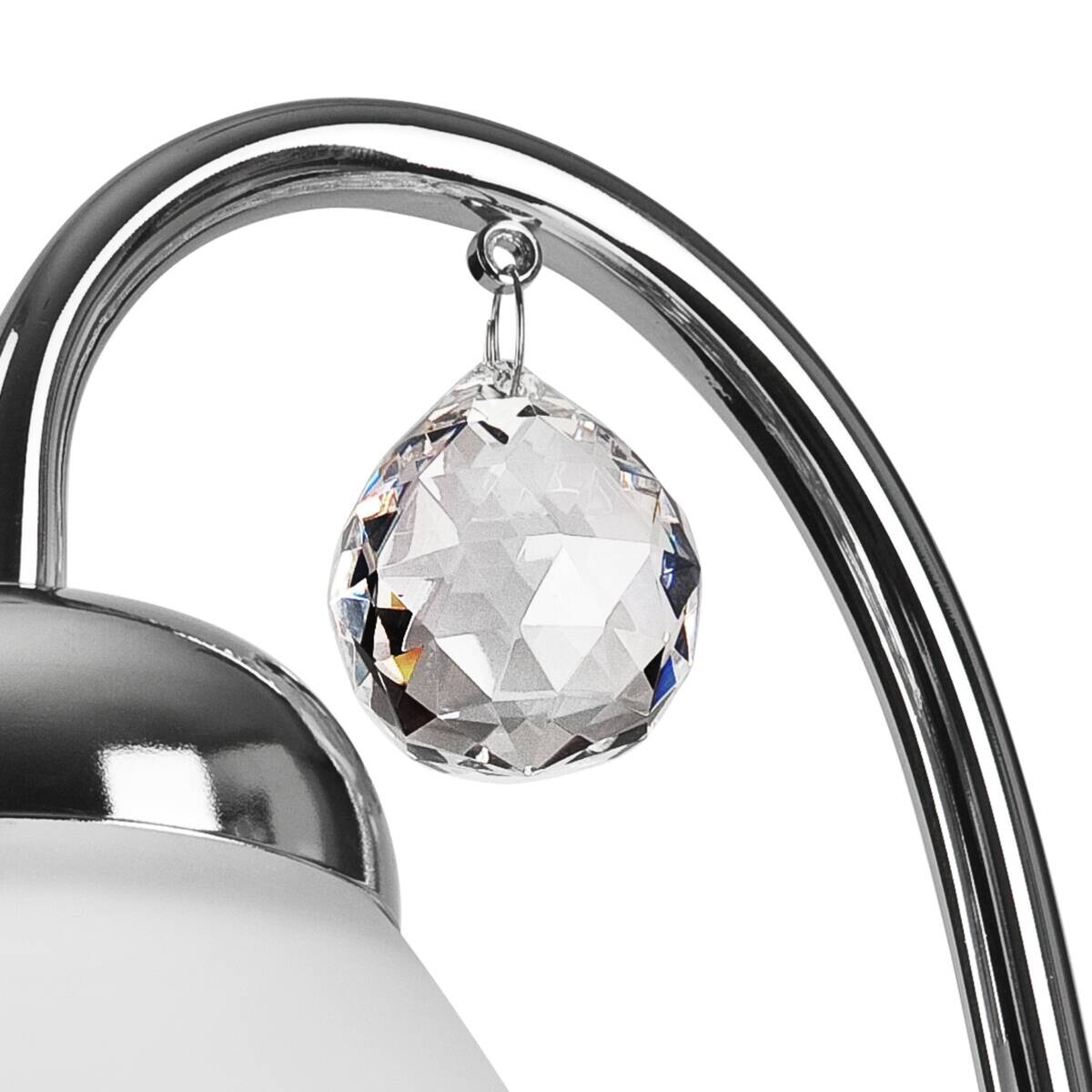 Lamkur Wandleuchte Miranda Chrom Metall Glas H/L: ca. 20x14 cm E27 1 Brennstellen