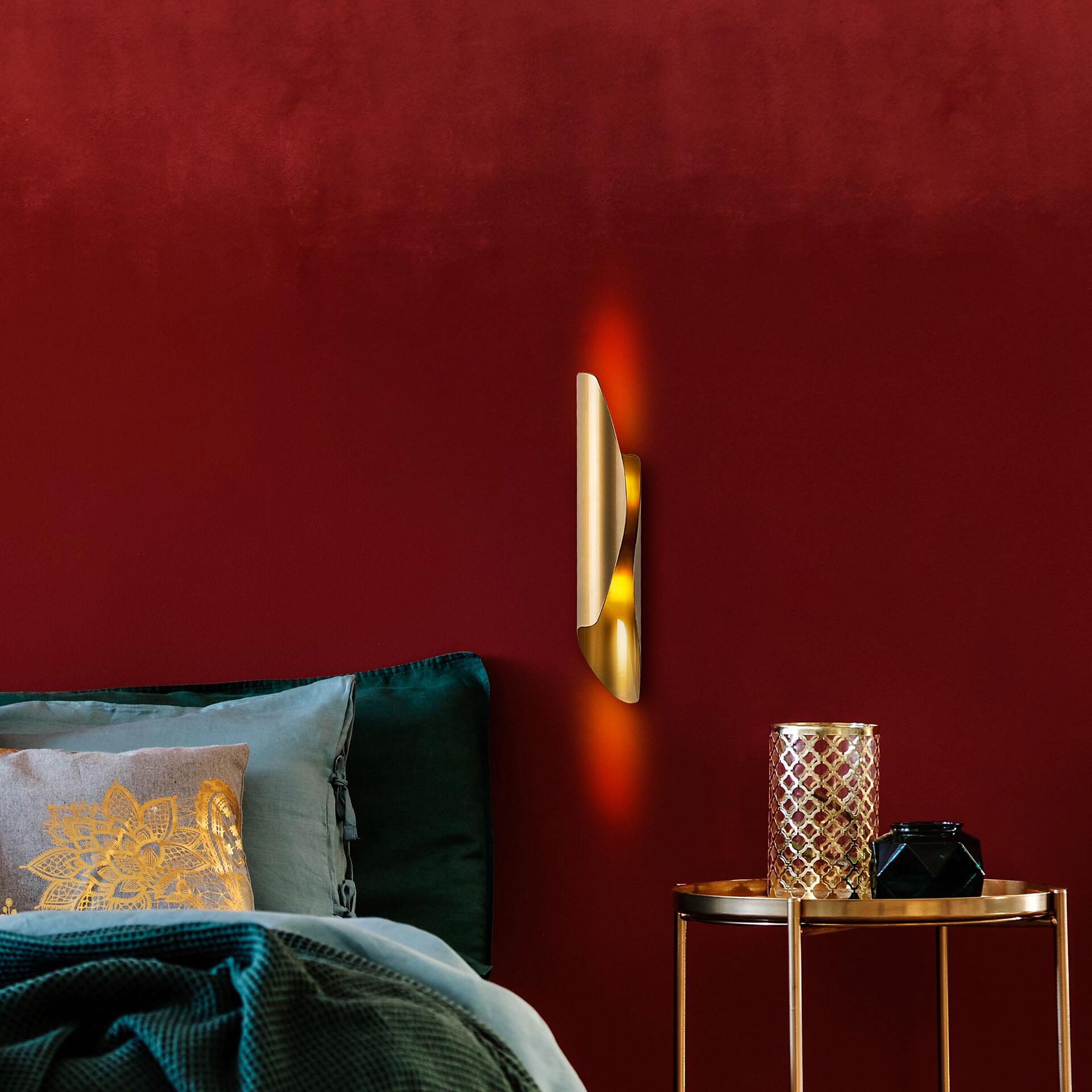 Opviq Wandleuchte gold Metall B/H/L: ca. 40x11x8 cm G9 2 Brennstellen