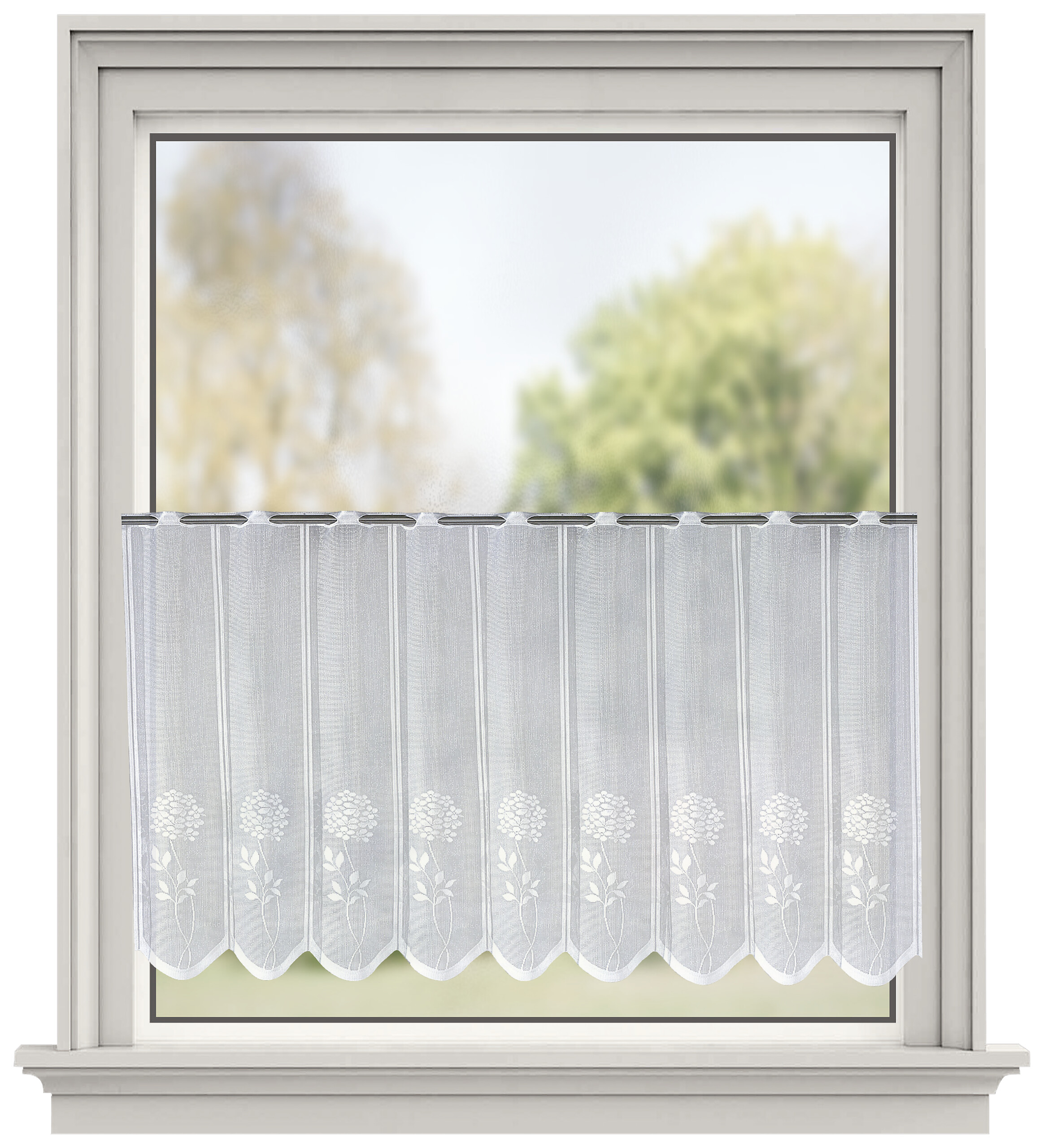 Sensation Scheibengardine weiß B/L: ca. 145x90 cm