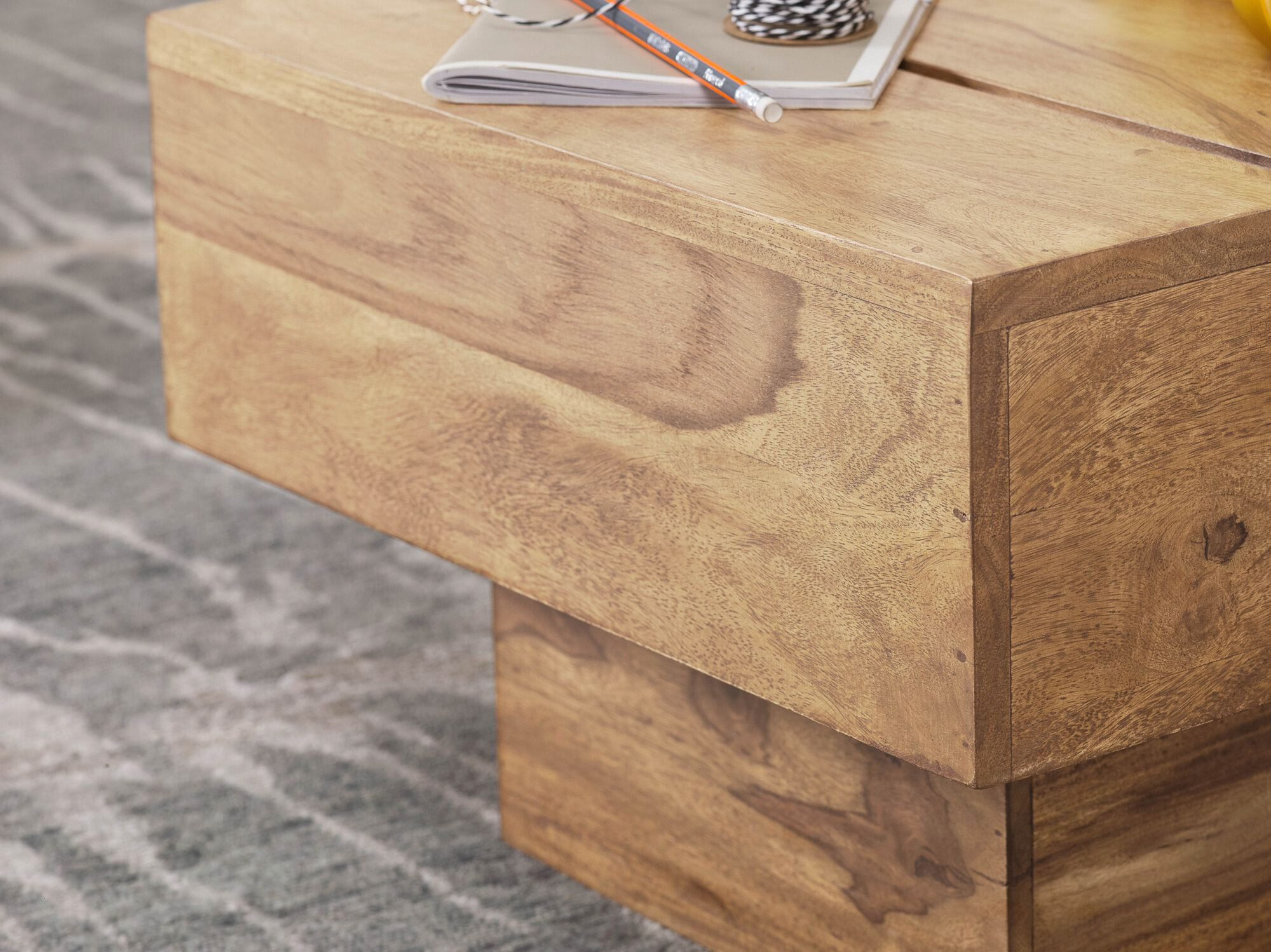 Beistelltisch natur Akazie B/H/T: ca. 44x30x44 cm