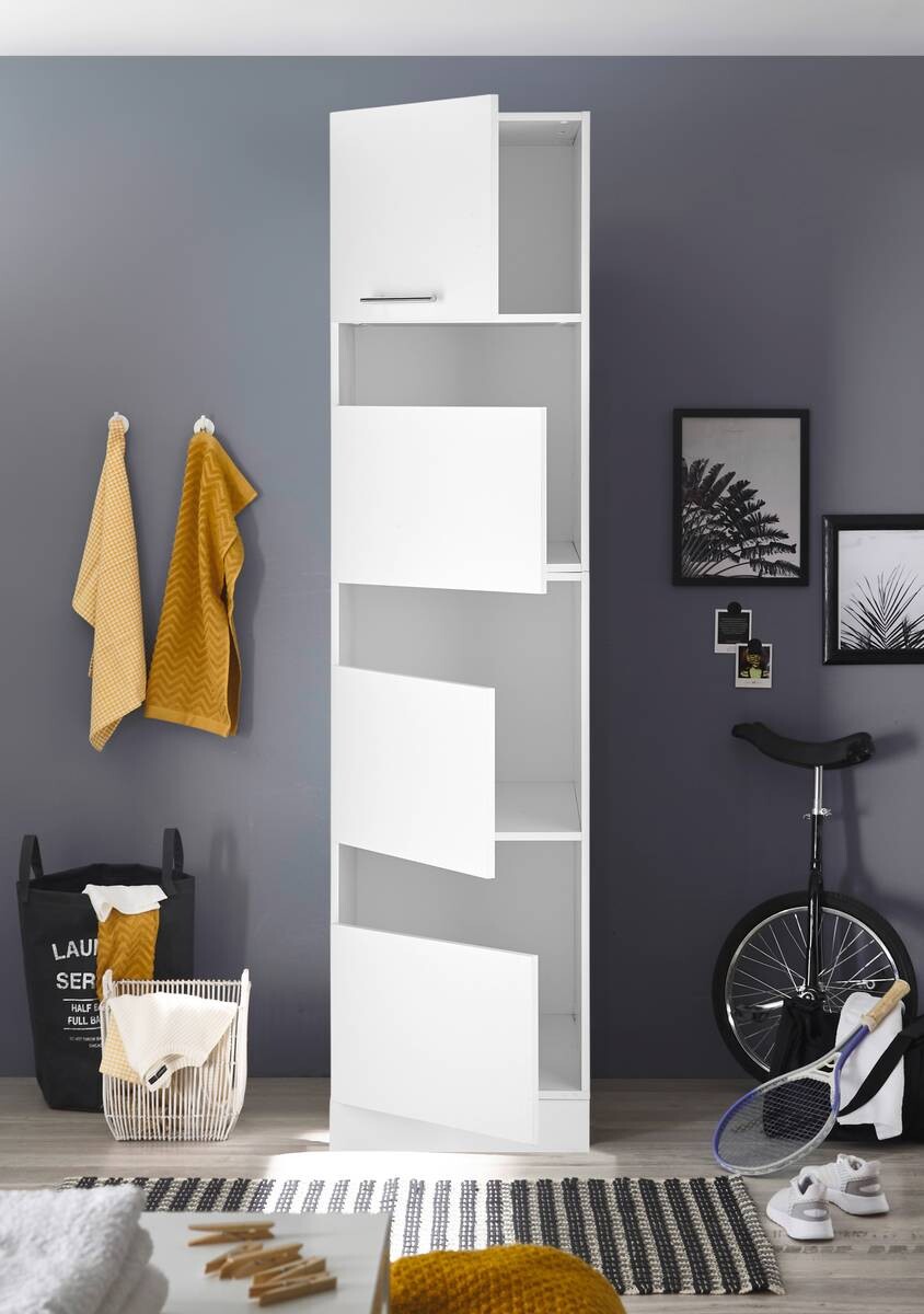 Respekta Wäscheschrank Clara weiß matt B/H/T: ca. 50x200x67,6 cm