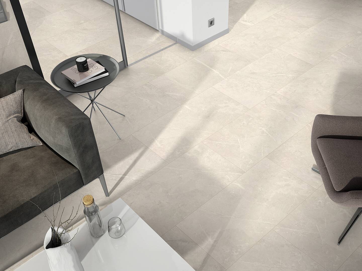 Visiogrande Laminatboden Granit weiß ca. 2,367 m² im Paket B/L: ca. 28x60,4 cm pro Paket