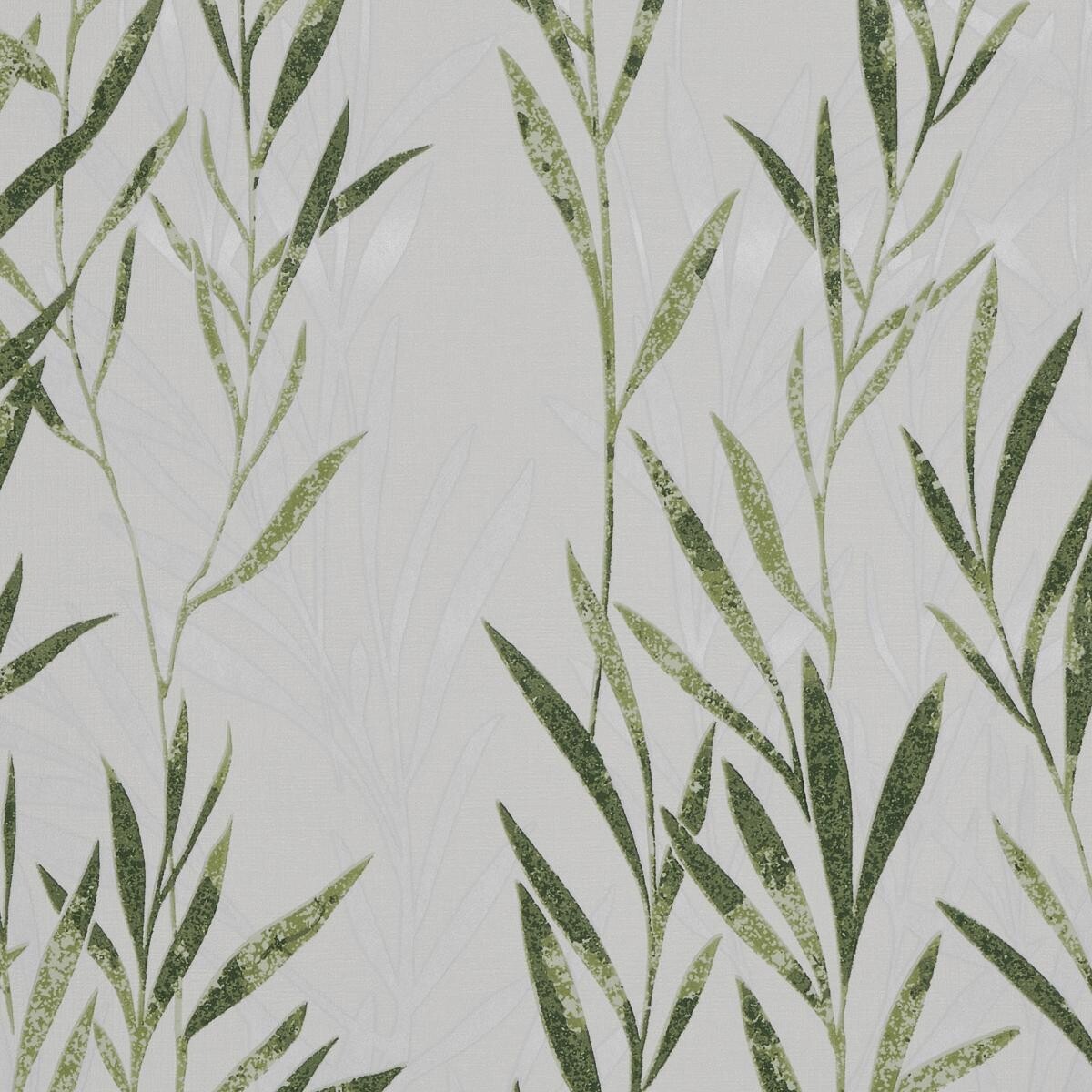 Vliestapete Gräser weiß grün B/L: ca. 53x1005 cm