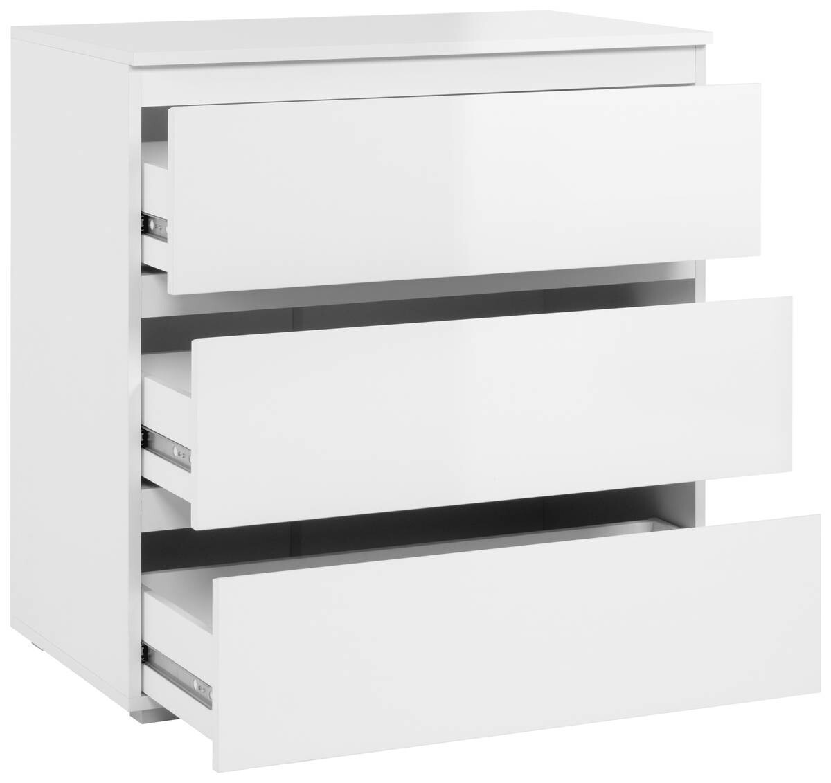 Schubkastenkommode Capetown weiß glänzend weiß B/H/T: ca. 80x80x45 cm