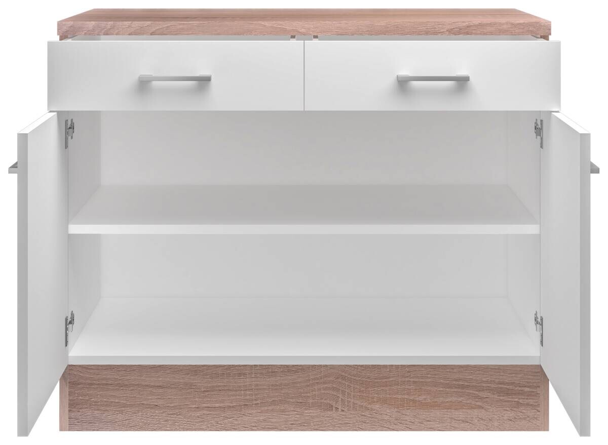 Unterschrank Samoa weiß Eiche Nachbildung B/H/T: ca. 100x85x60 cm