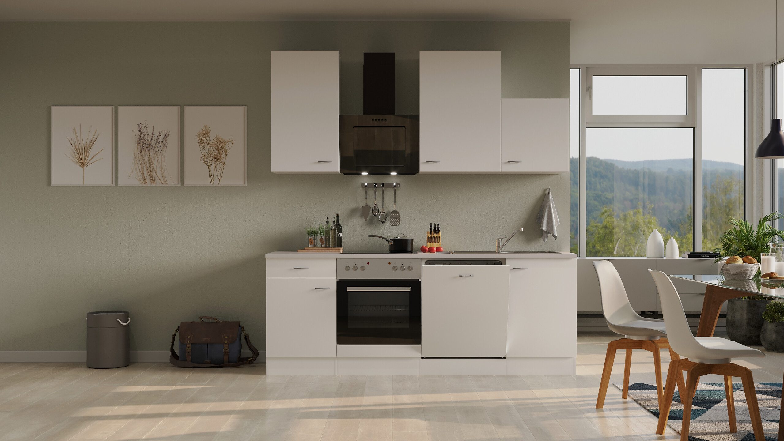 Küchenblock Wito weiß B/H/T: ca. 220x234x60 cm Küchenblock Wito weiß B/H/T: ca. 220x234x60 cm