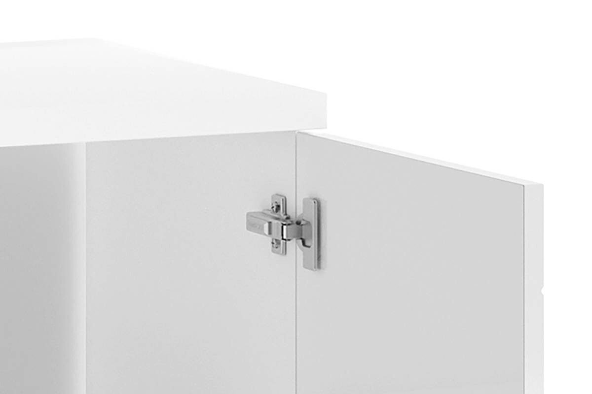 Waschbeckenunterschrank NEBRASKA weiß weiß Lack Hochglanz silber B/H/T: ca. 60x59x31,5 cm