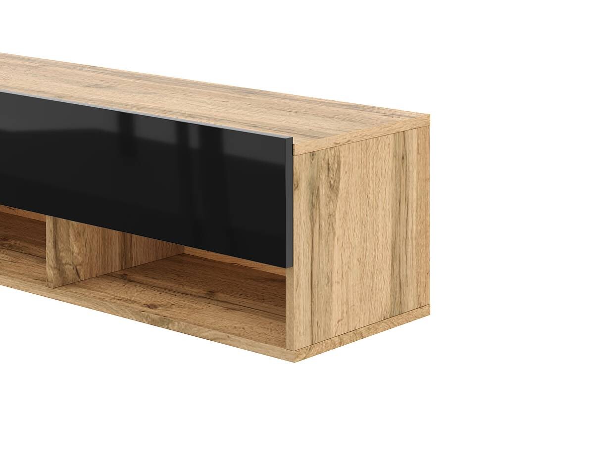 TV-Lowboard TV LOWBOARD DERBY 100 Eiche Wotan Nachbildung schwarz glänzend B/H/T: ca. 100x32,5x31,5 cm