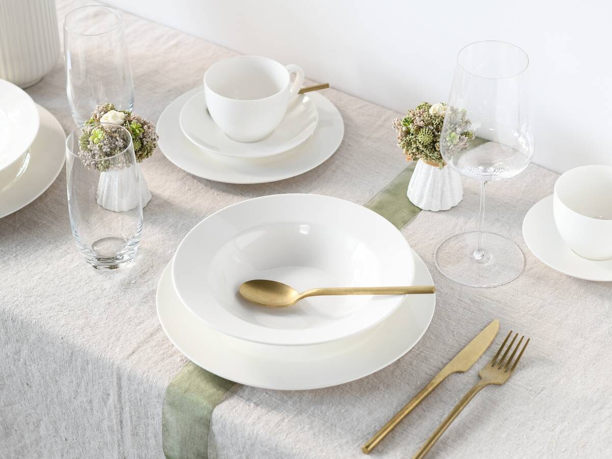 CreaTable Kombiservice Fleur Royal cremeweiß Porzellan 30 tlg.