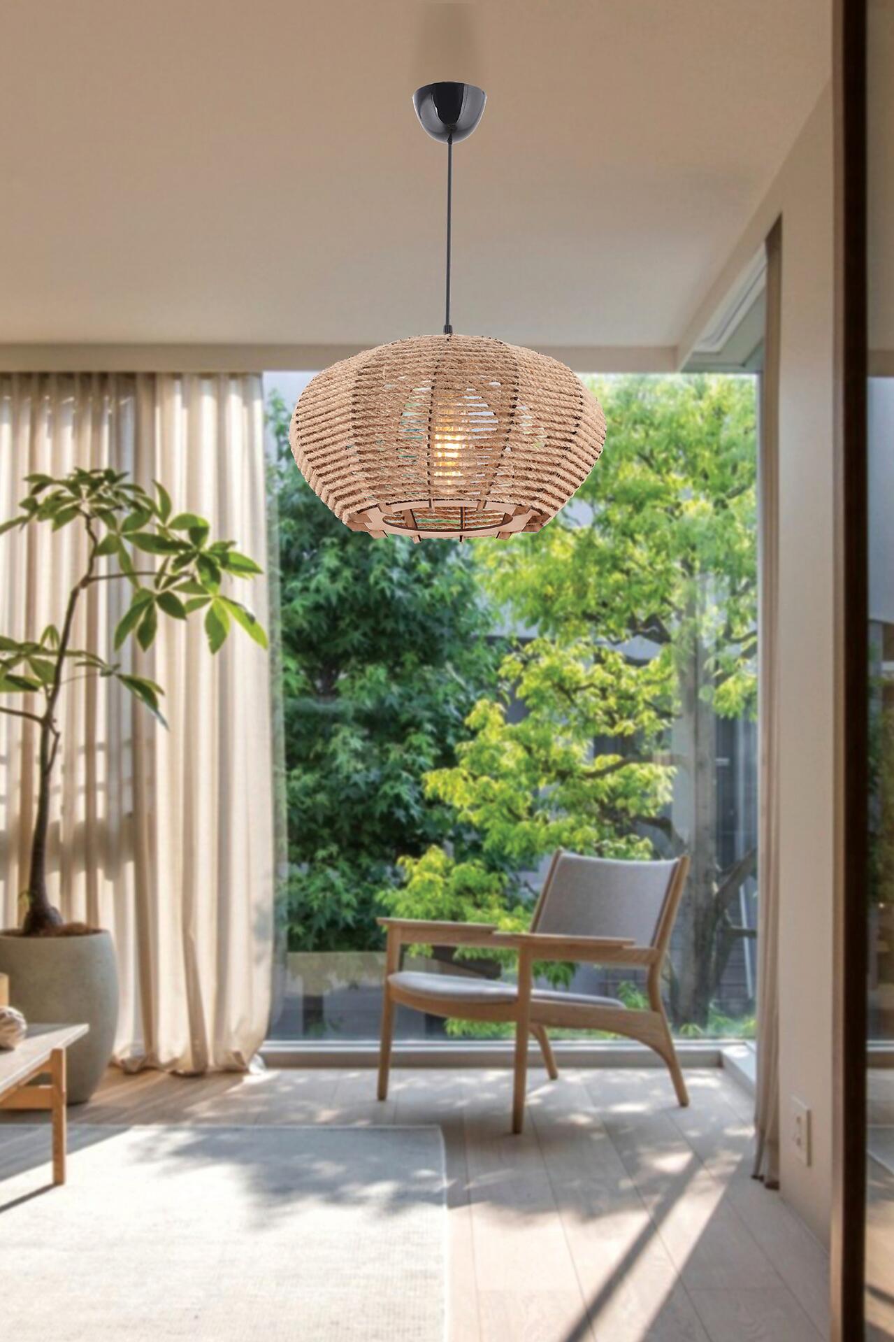 Opviq Pendelleuchte Ellipse creme B/H/T/L/D: ca. 35x65x35x35x35 cm E27 1 Brennstellen