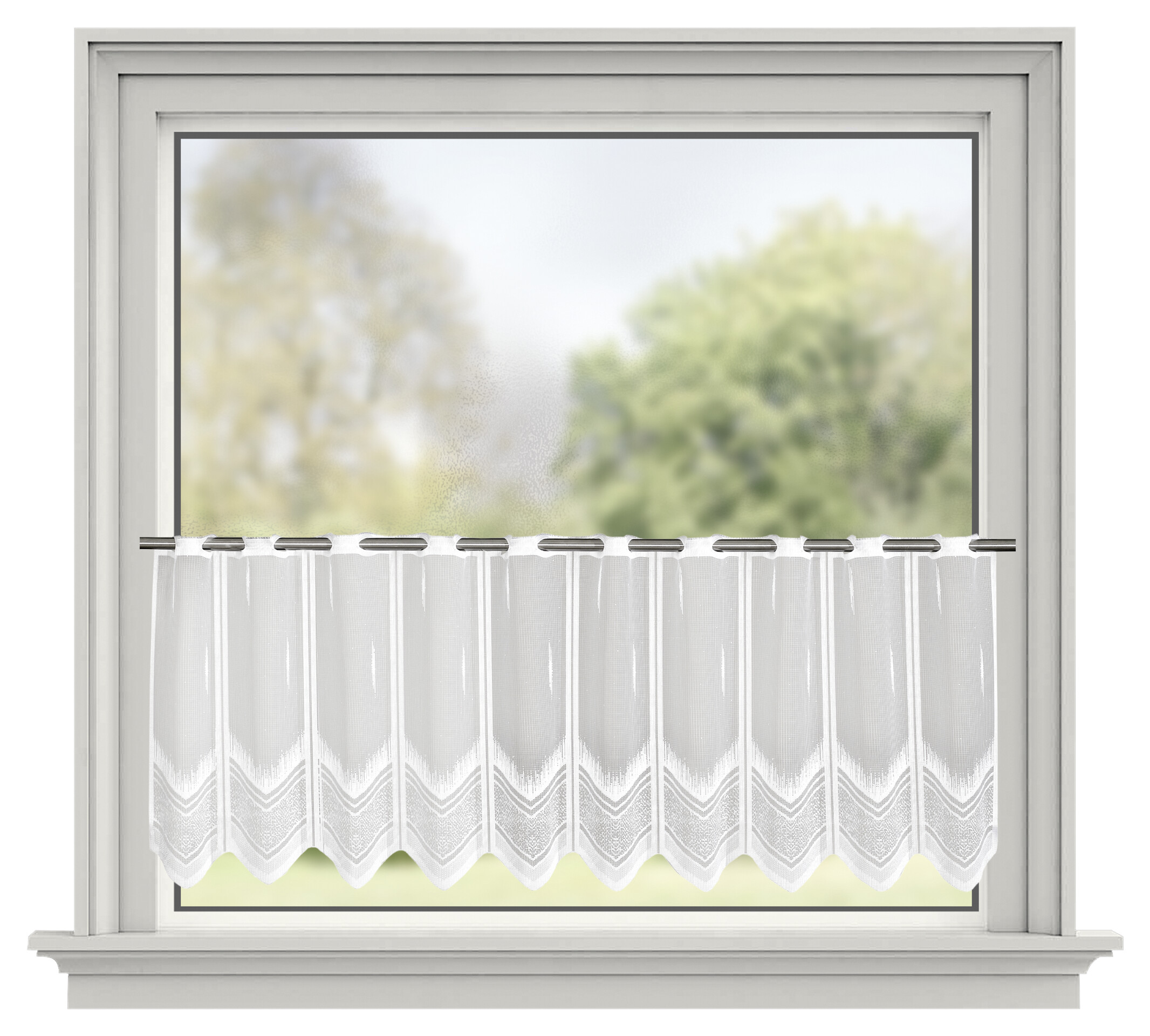 Sensation Scheibengardine weiß B/L: ca. 200x45 cm