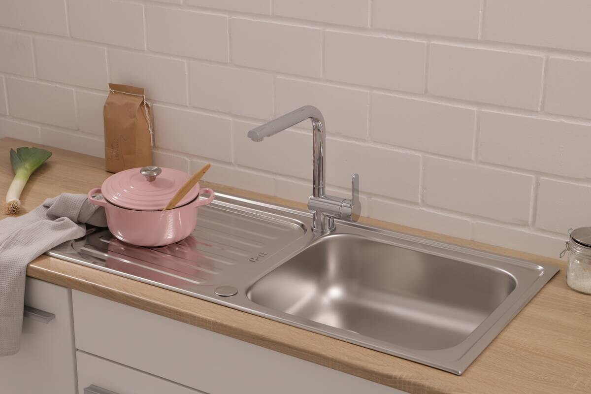 Respekta Einbauspüle Riverside Edelstahl B/H/T: ca. 100x17,5x50 cm